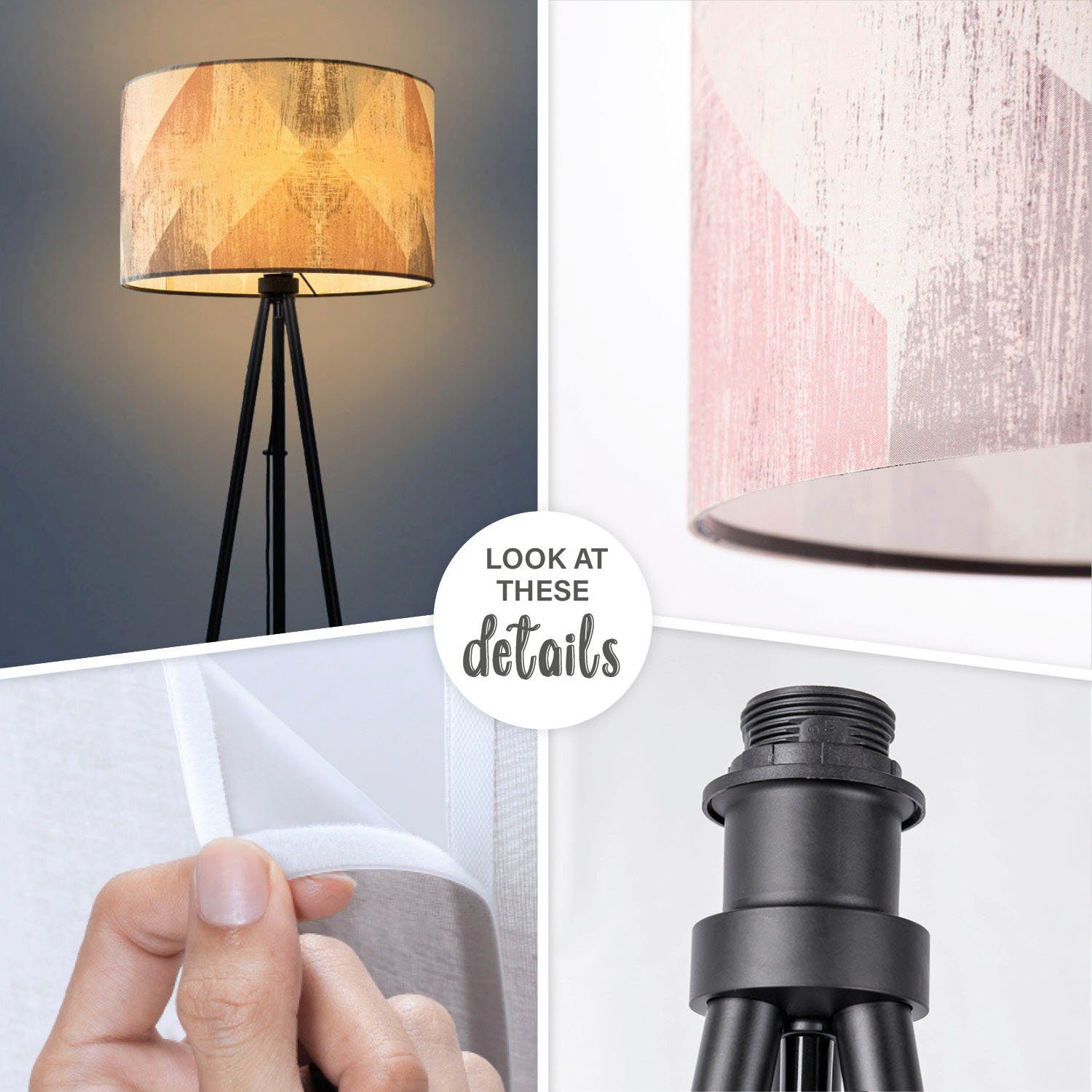Paco Home Staande lamp Trina Mero Vloerlamp woonkamer slaapkamer E27 helder pastel vintage