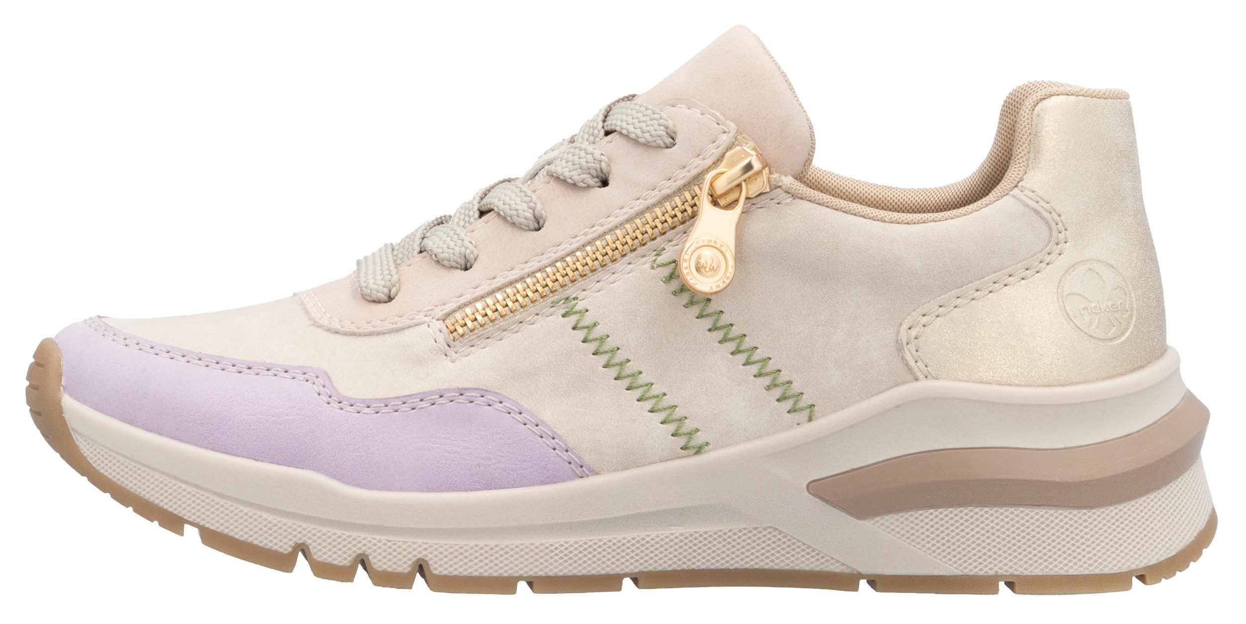 Rieker Sneakers met sleehak , vrijetijdsschoen, lage schoen, veterschoen in comfortabele vorm