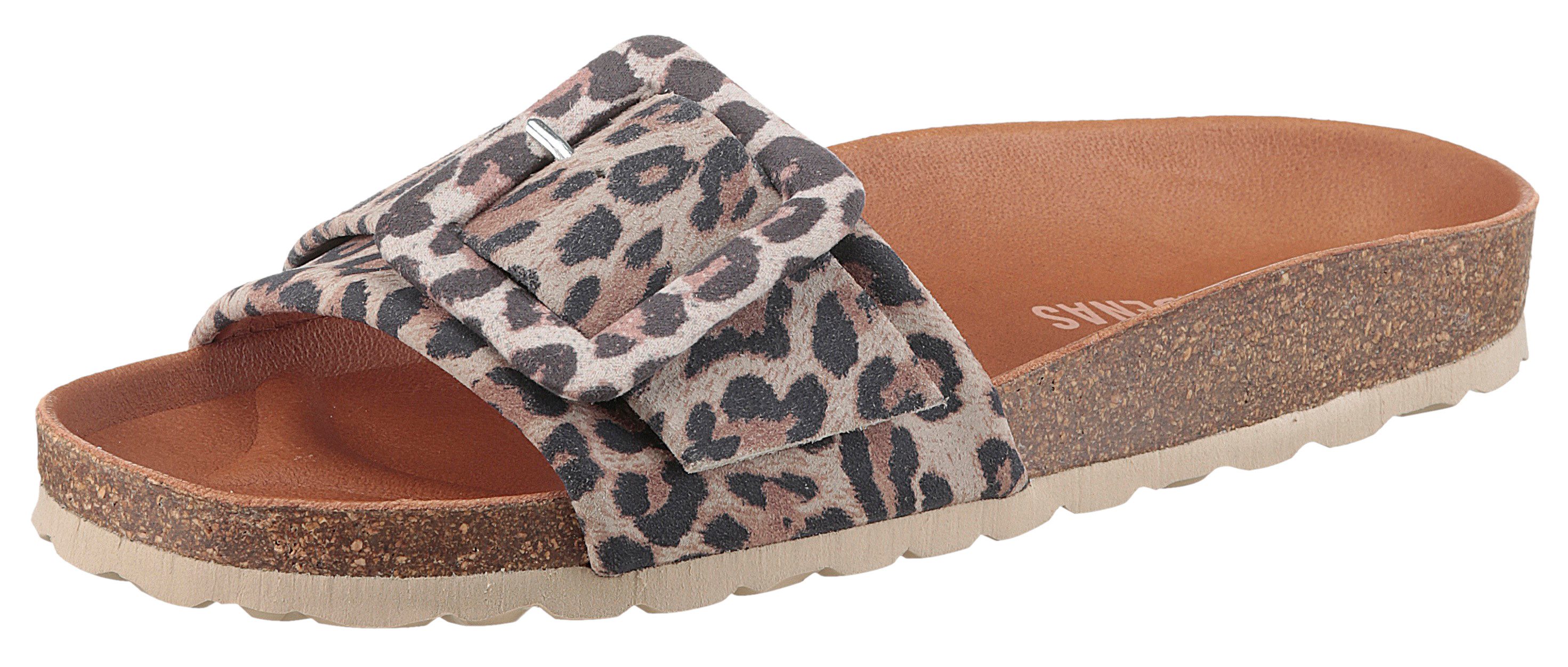 VERBENAS Slippers Reiko Leopardo Grande zomerschoen, slippers geschikt voor strand- en zwemuitstapjes dames sandaaltjes maat 36 bruin