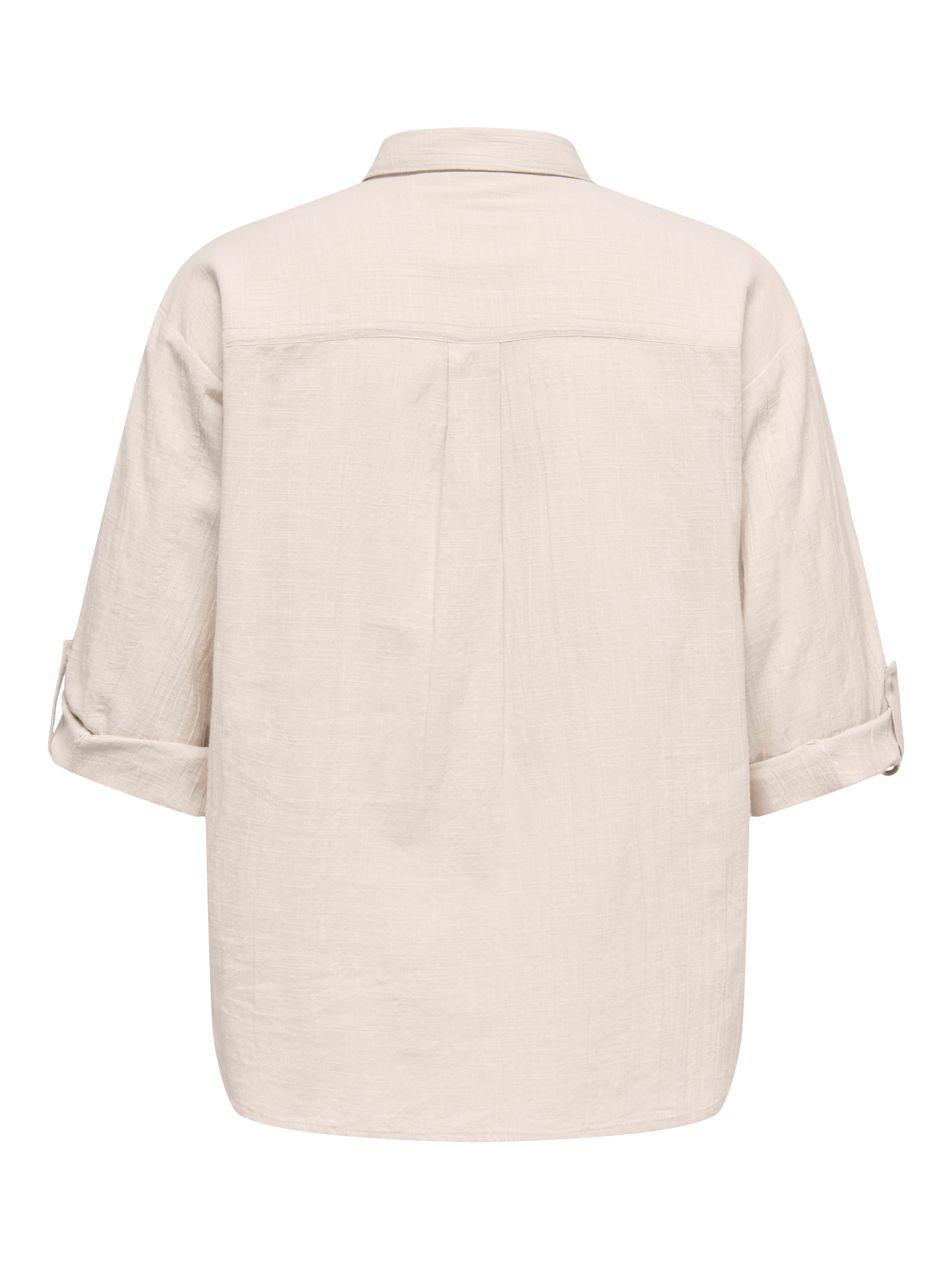 ONLY CARMAKOMA Blouse met lange mouwen CARTIZANA COTTON L/S SHIRT WVN NOOS
