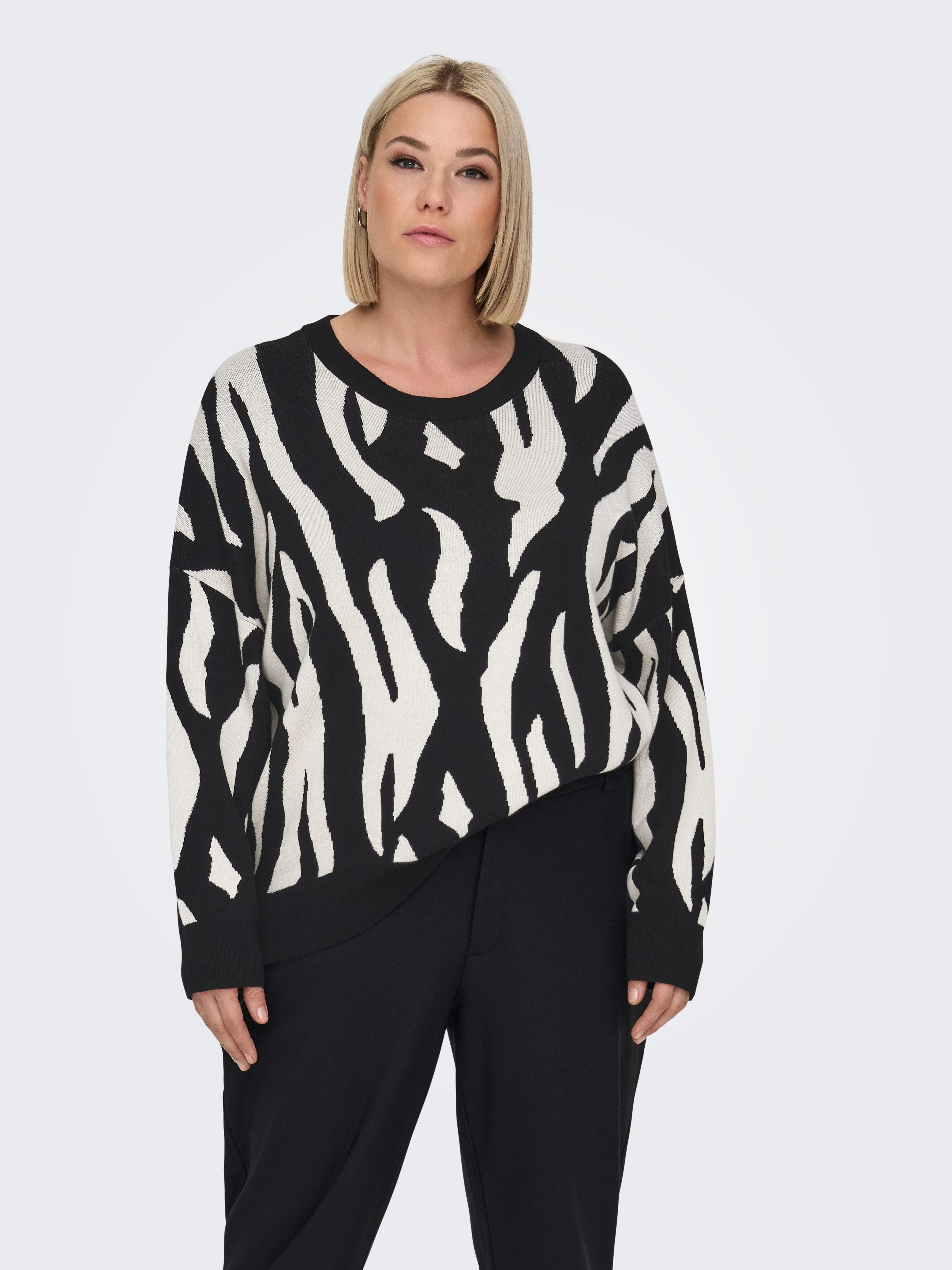 ONLY CARMAKOMA Gebreide trui CARMONTANA LS JQ LOOSE O-NECK KNT