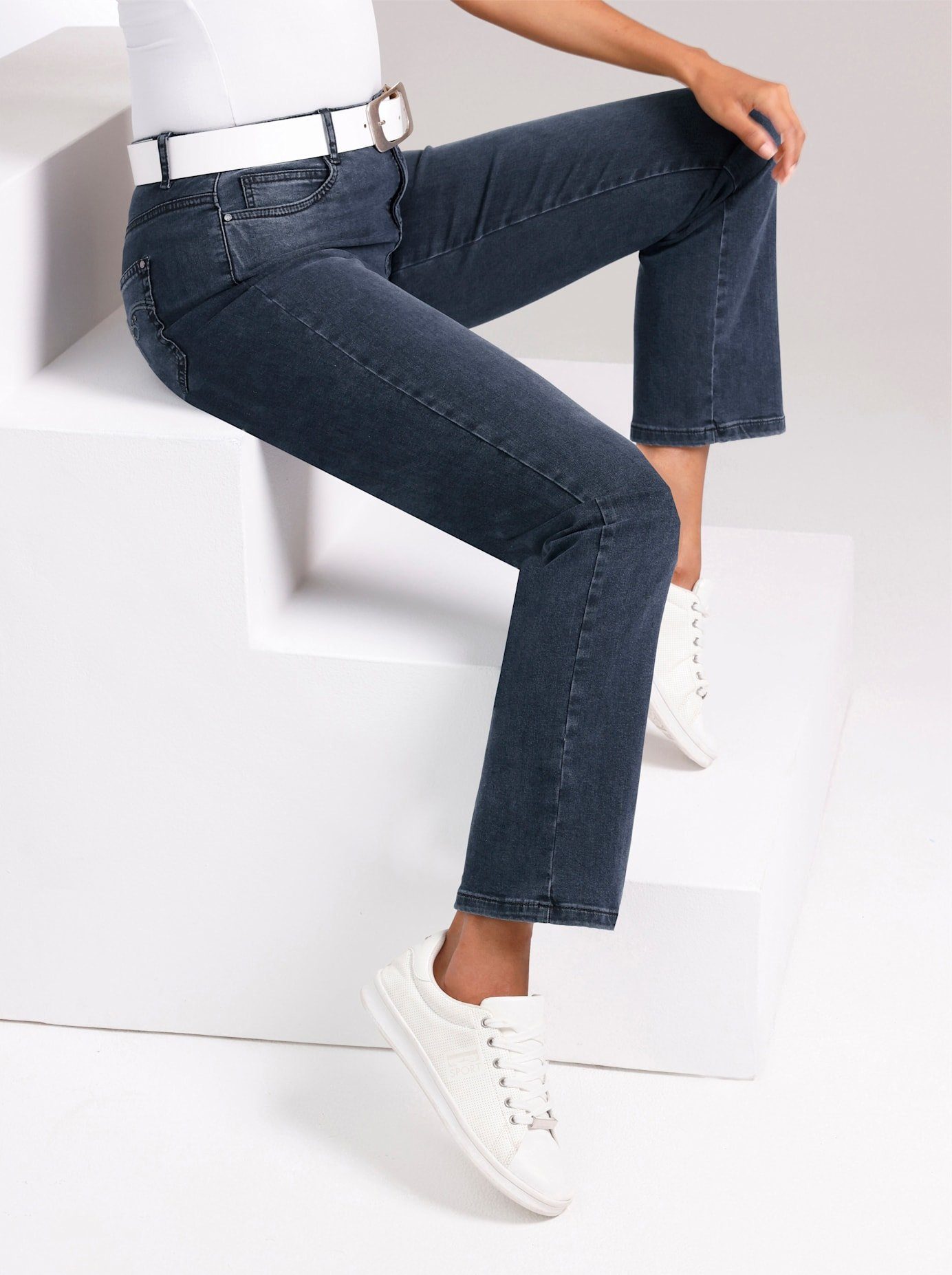 CREATION L PREMIUM 5-pocket jeans dames skinny jeans maat 42 blauw