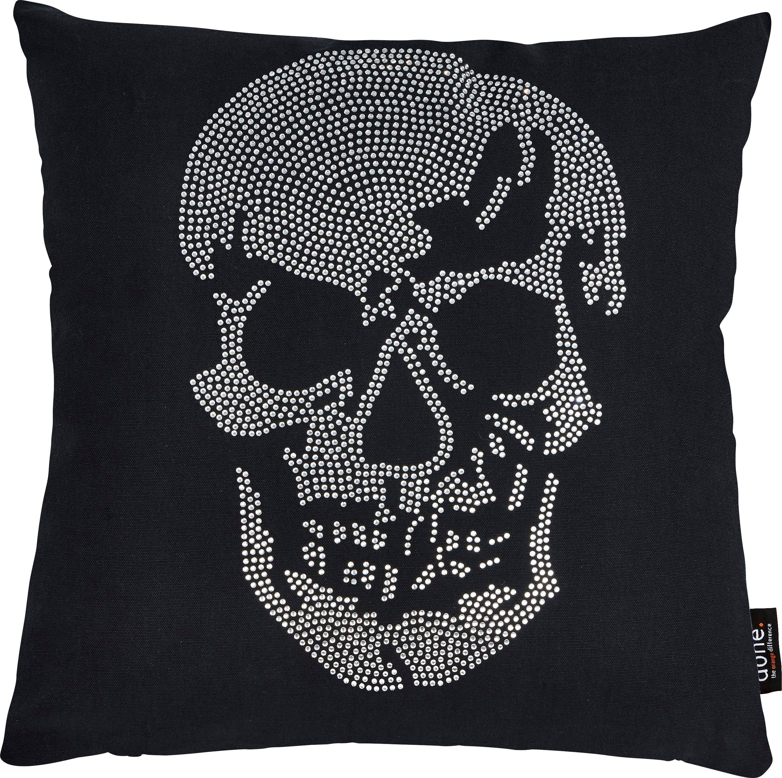 done.® Sierkussen Stone Skull met doodskop-applicatie (1 stuk)