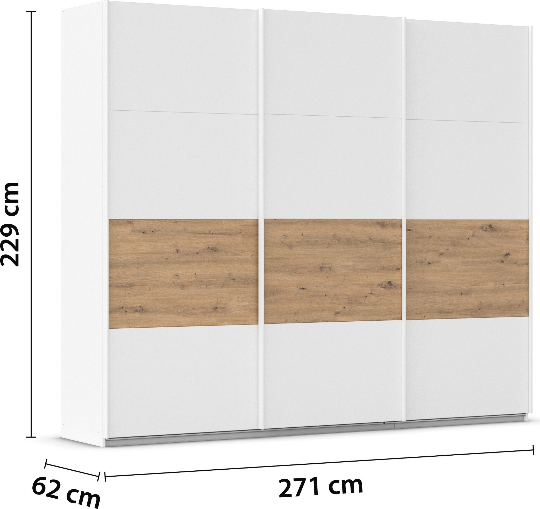 rauch Schuifdeurkast Kledingkast Kast Garderobe CORTONA inclusief indeling, 2 stoffen dozen en extra planken
