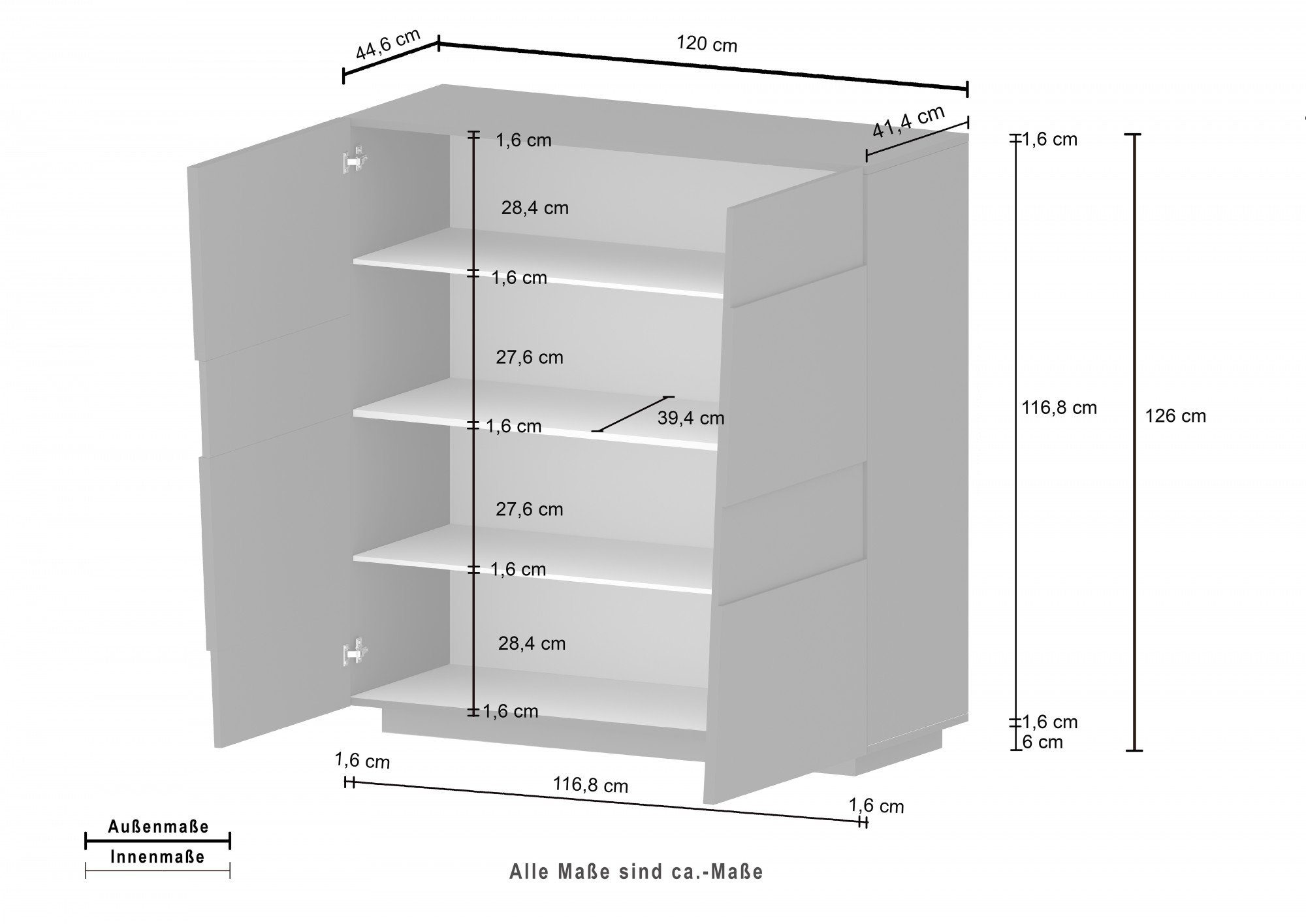 INOSIGN Highboard Pongo (1 stuk)