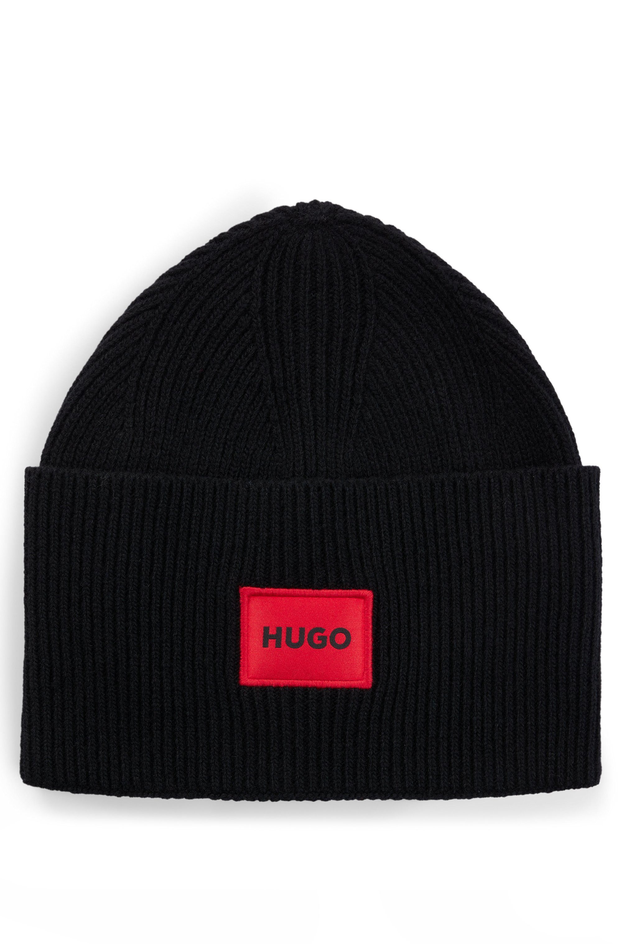 HUGO Beanie Xaff 6 met logobadge