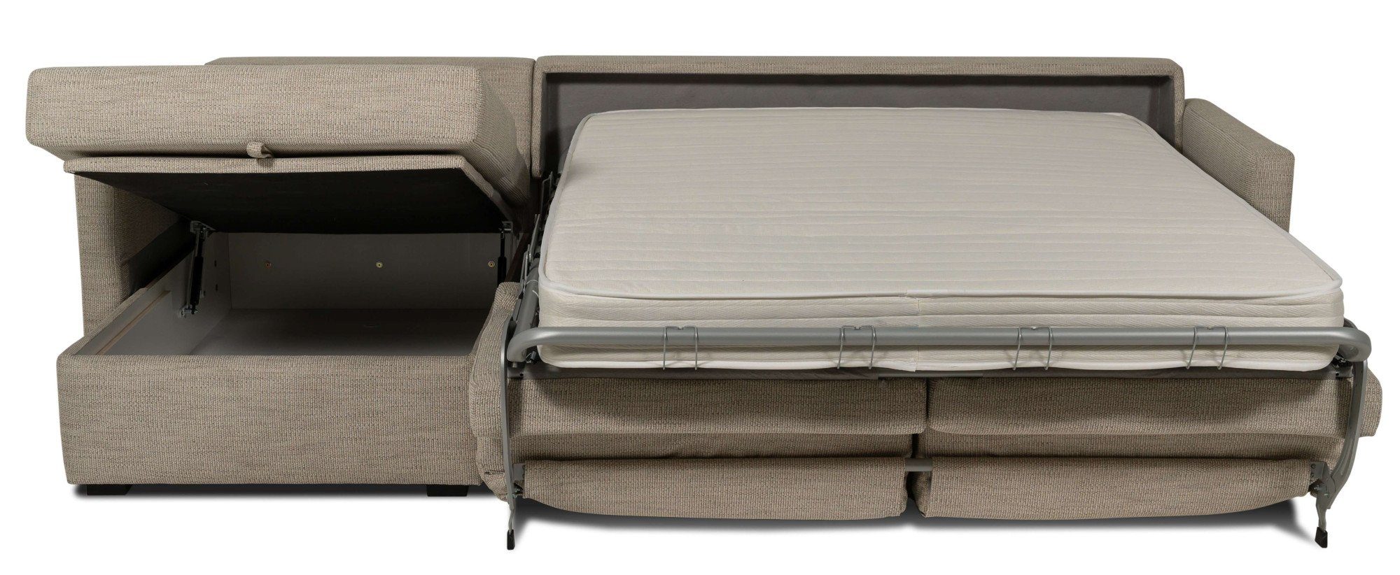 Places of Style Slaapbank GOLDPOINT hoekbank 264 cm, ligoppervlak (140/200 cm), L-vorm, Slaapfunctie, Bonell-binnenveringsmatras en volwaardige bedfunctie