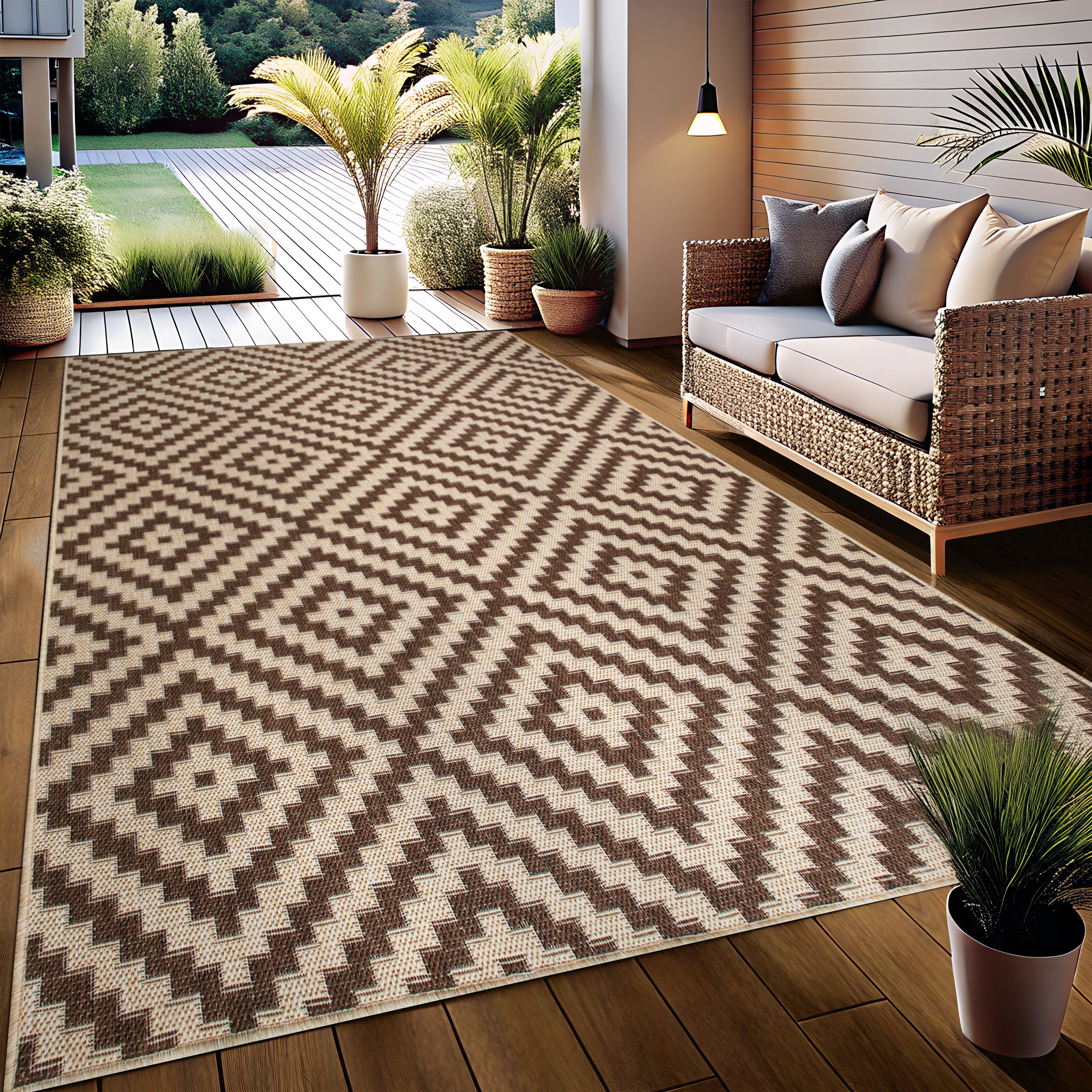 my home Vloerkleed Cordoba is ook als loper verkrijgbaar Geschikt voor binnen en buiten, sisal-look, weerbestendig & uv-bestendig, boho