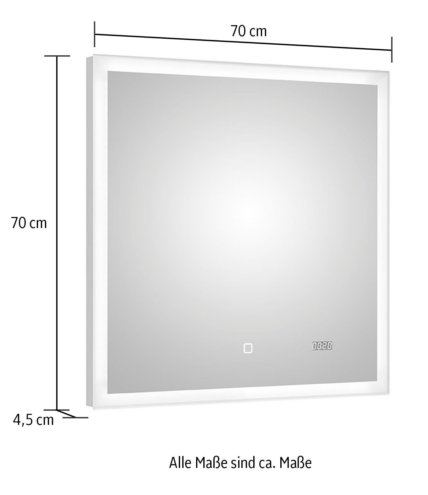 Saphir Badkamerserie Quickset 2-delig, keramieken opzetwasbak met led-spiegel Wastafelmeubel 73 cm breed, inclusief deurdemper, 2 laden (5-delig)