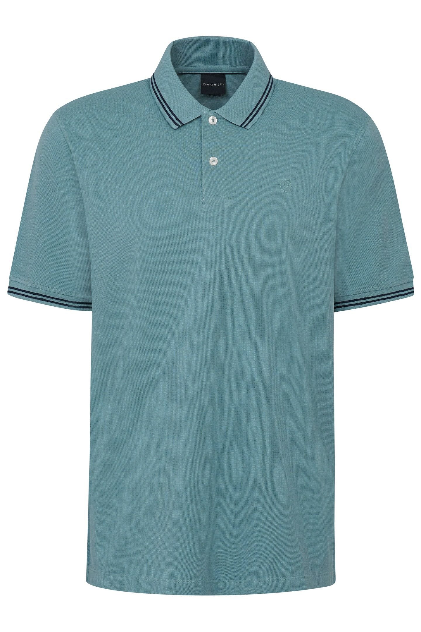 Bugatti Poloshirt met contraststrepen en borstborduursel