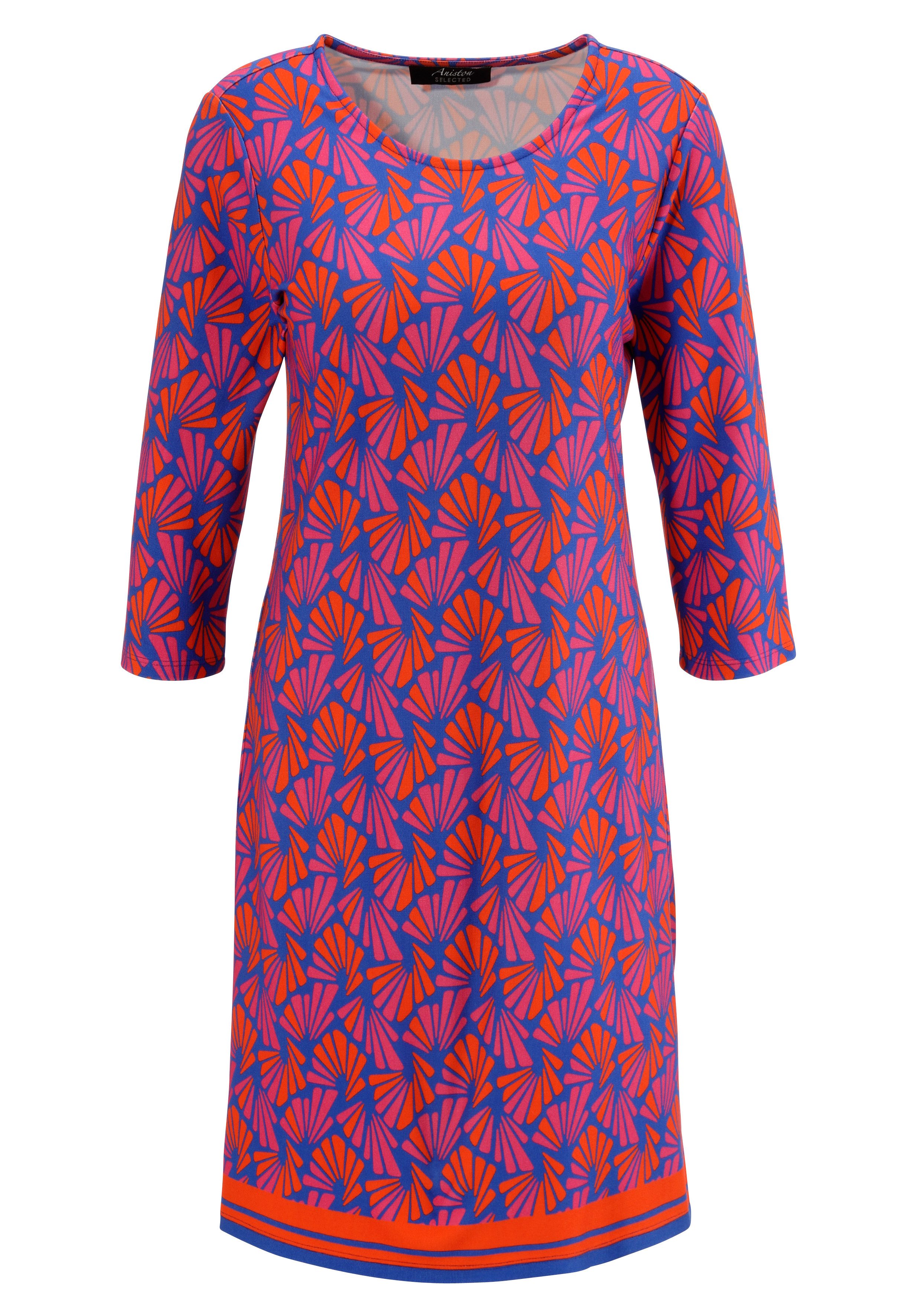 Aniston SELECTED Jerseyjurk met expressief retro-patroon allover - nieuwe collectie