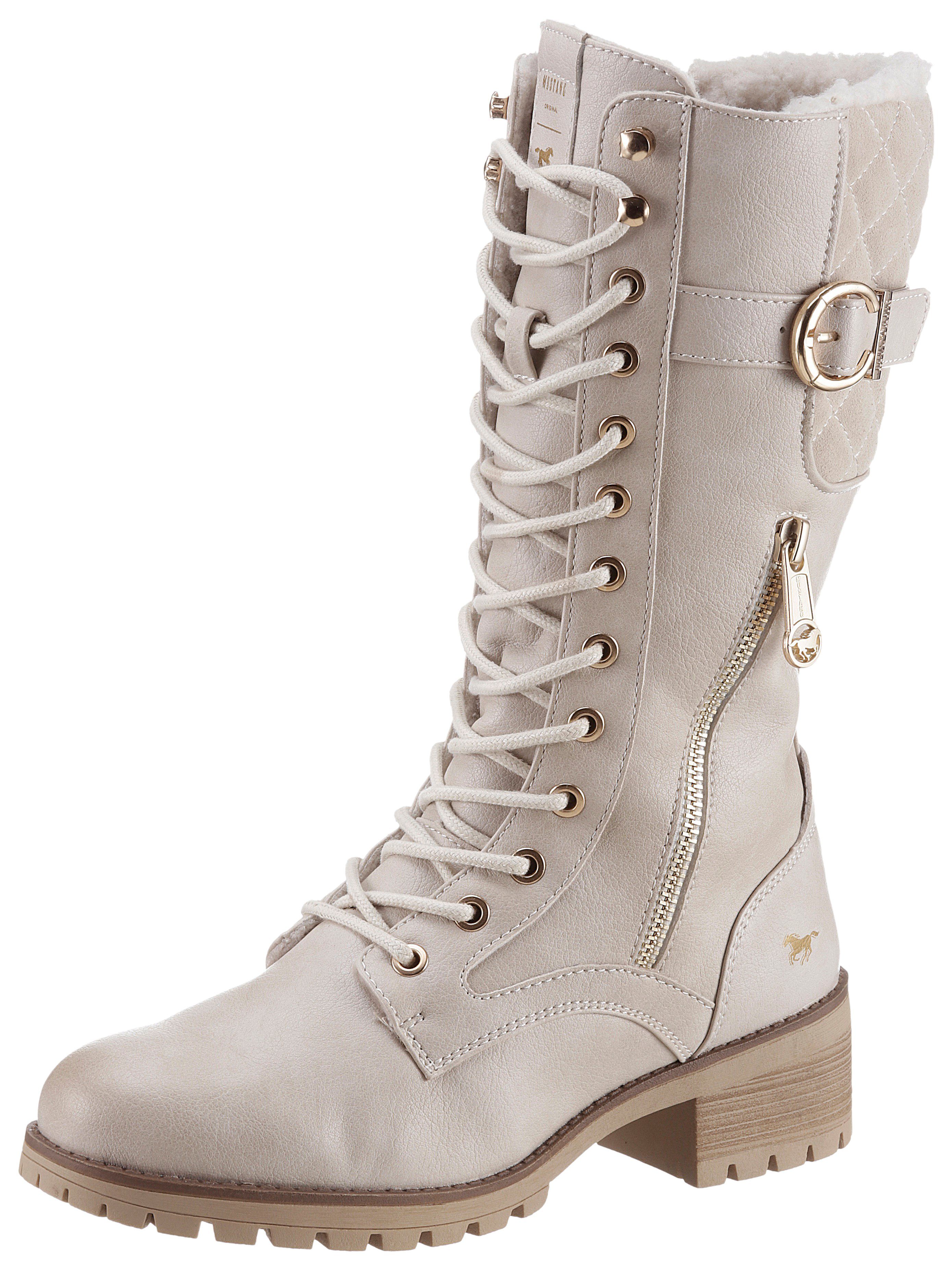 Mustang Shoes Winterlaarzen met goudkleurige accenten dames winterlaarzen maat 39 EU beige