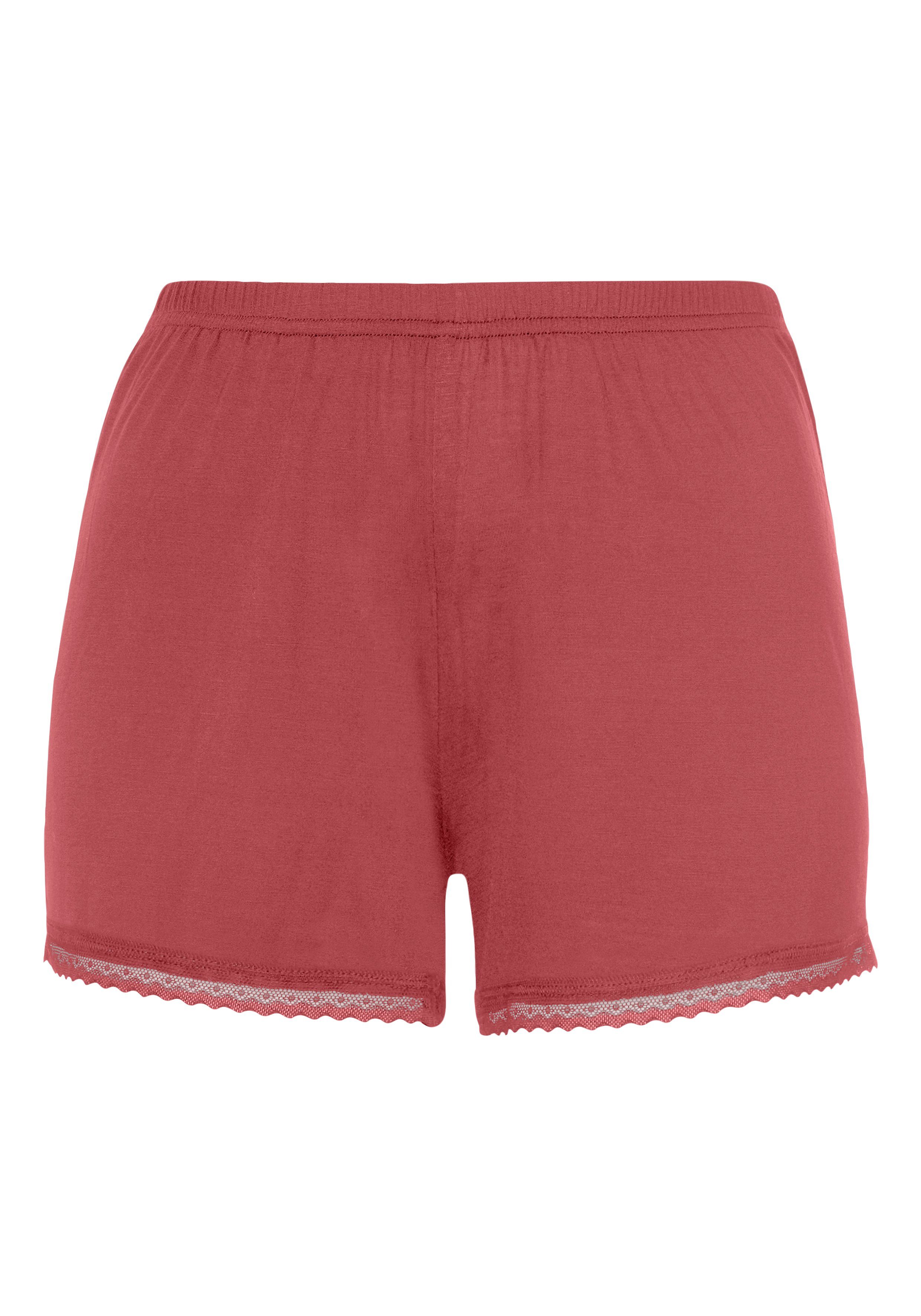 Lascana Pyjamashort met fijn kanten randje