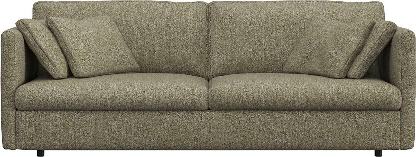 FLEXLUX 3-zitsbank Lovane Zacht en zeer comfortabel, grote zitdiepte op koudschuim, inclusief sierkussen groen, 3-zitsbanken, 219 cm