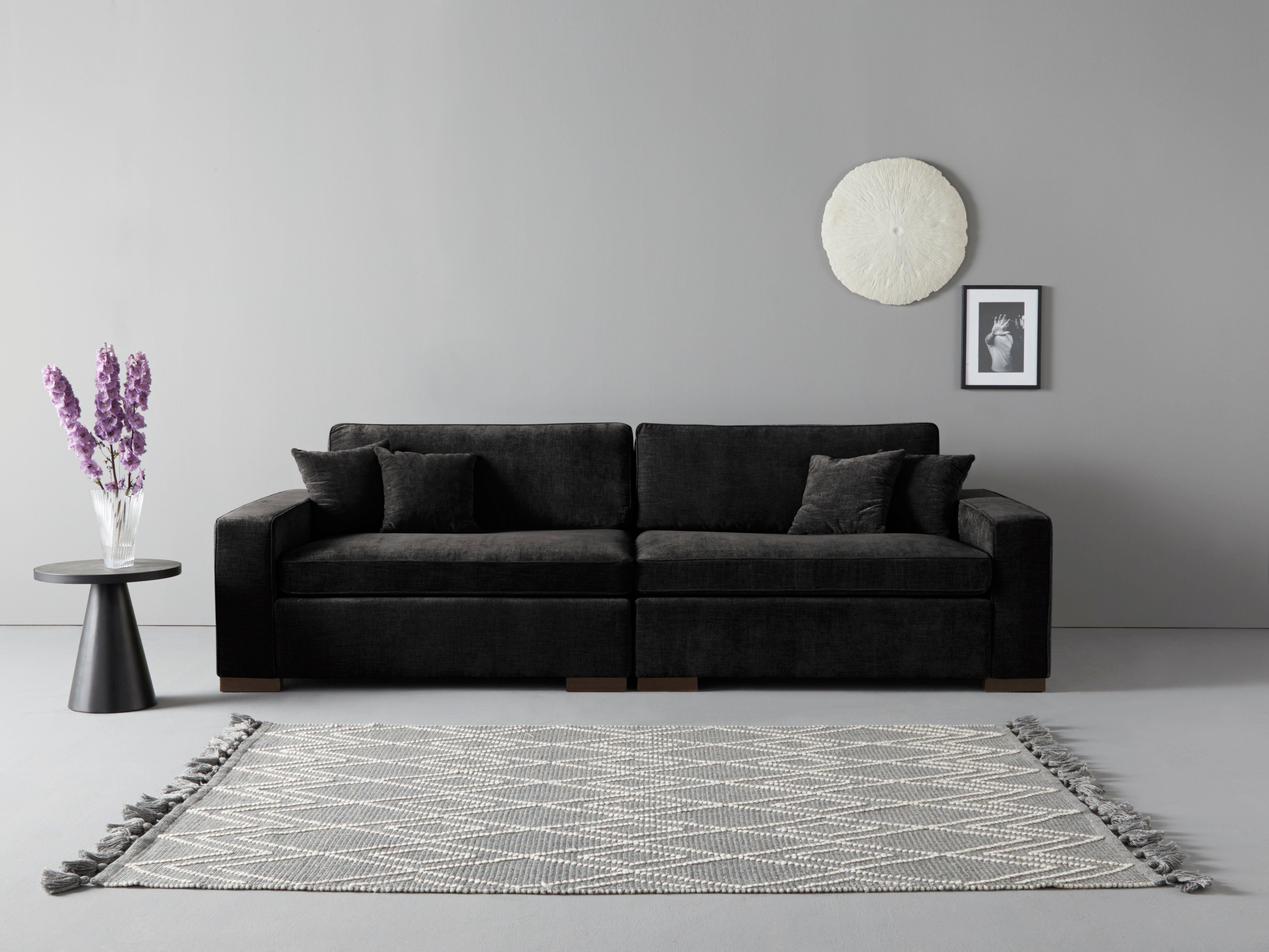 Guido Maria Kretschmer Home&Living 2-zitsbank Skara XXL Loungebank XXL met binnenveringsinterieur, in vele overtrekkwaliteiten zwart, 2-zitsbanken