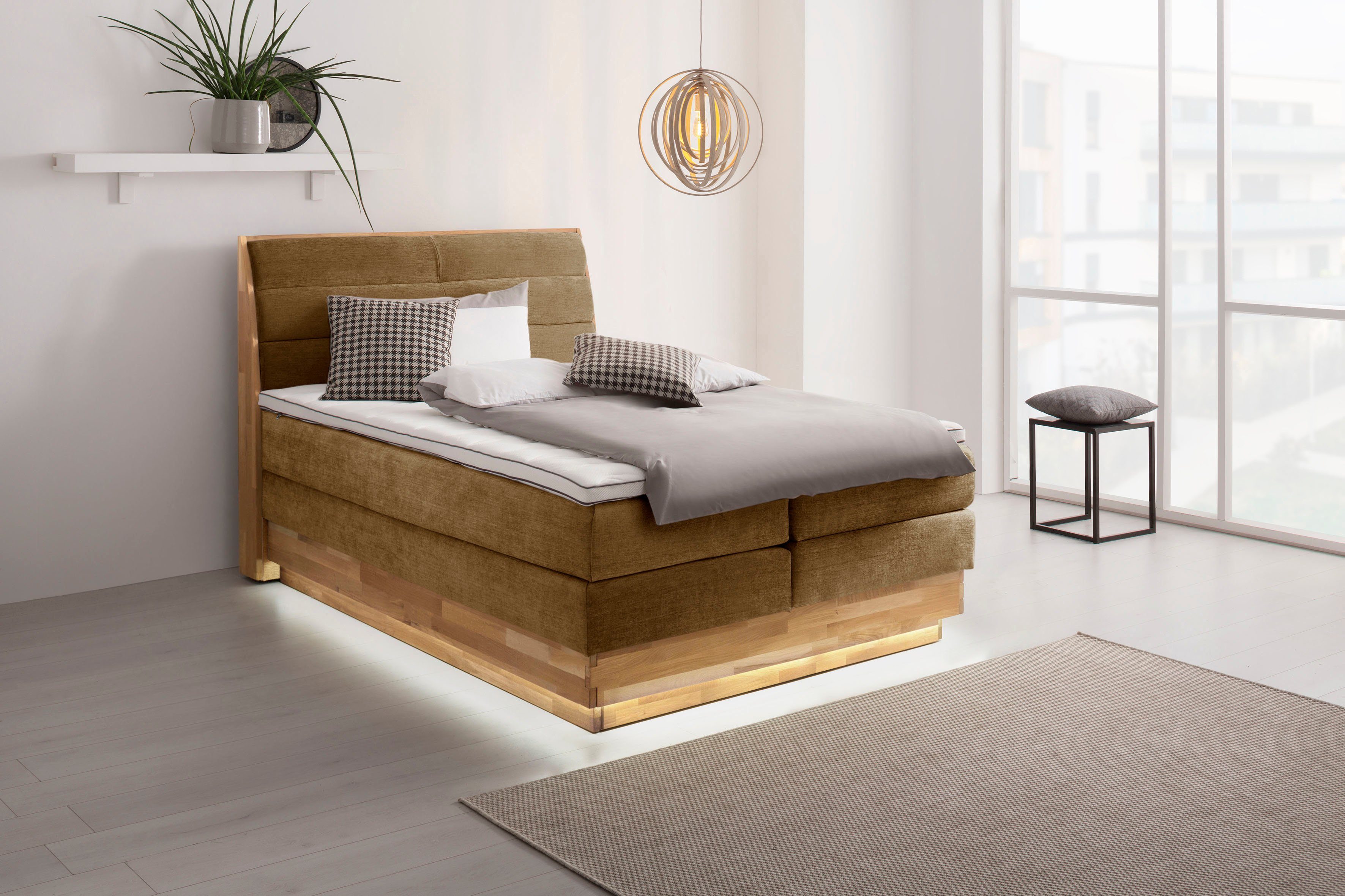 OTTO products Boxspring Ledverlichting, met gecertificeerde, gerecyclede overtrekstoffen