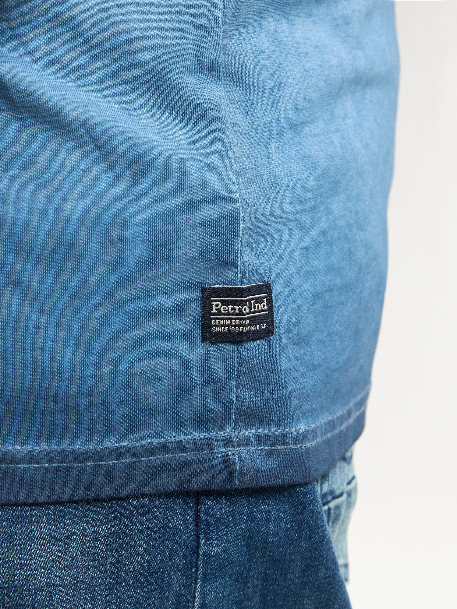 Petrol Industries Shirt met ronde hals met geborduurd logo