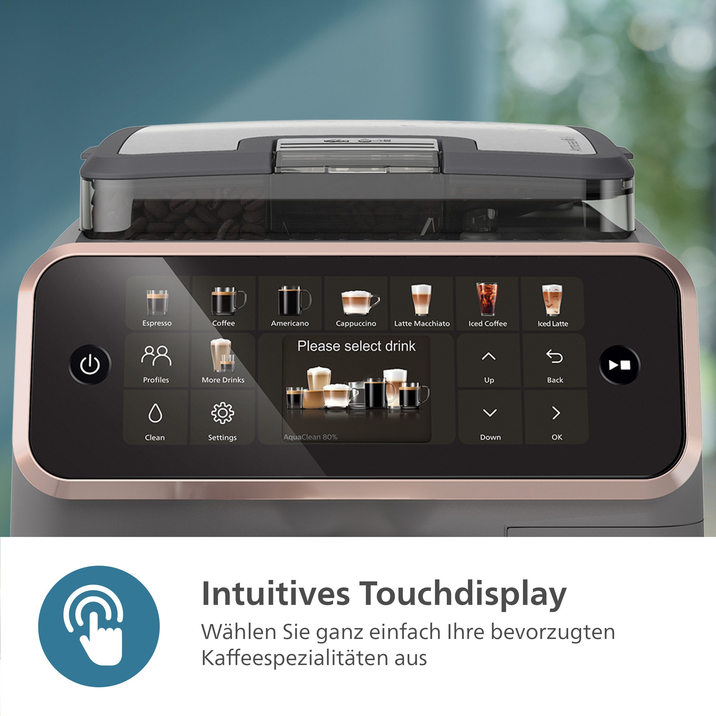 Philips Volautomatisch koffiezetapparaat EP5544/80 5500 Series, 20 Kaffeespezialitäten (heiß oder eisgekühlt),