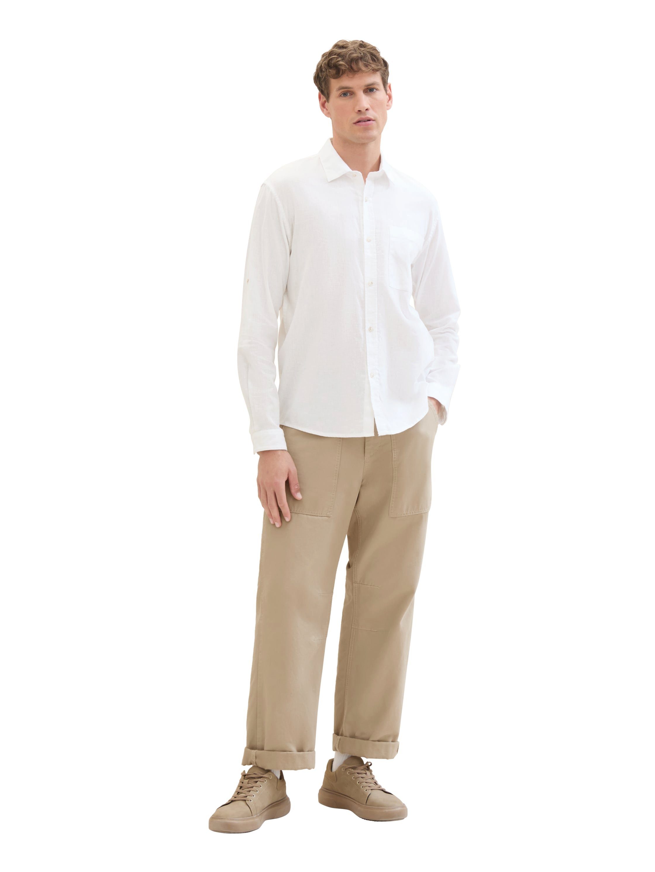 Tom Tailor Denim Overhemd met lange mouwen met linnen