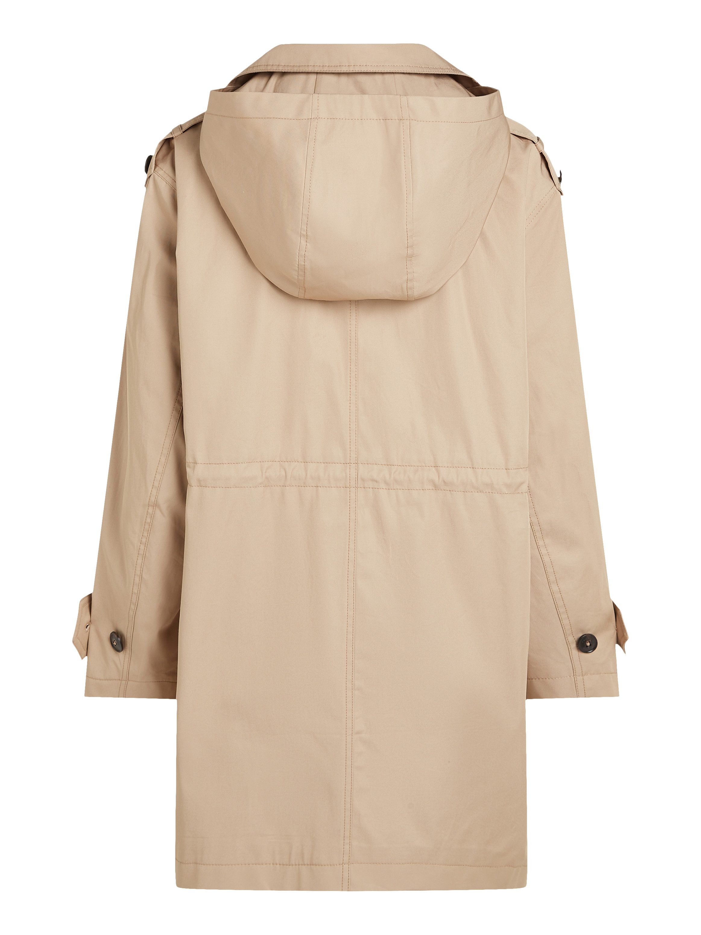 Tommy Hilfiger Parka ESS COTTON HOOD PARKA in trenchcoat-look, met capuchon, met tailleband