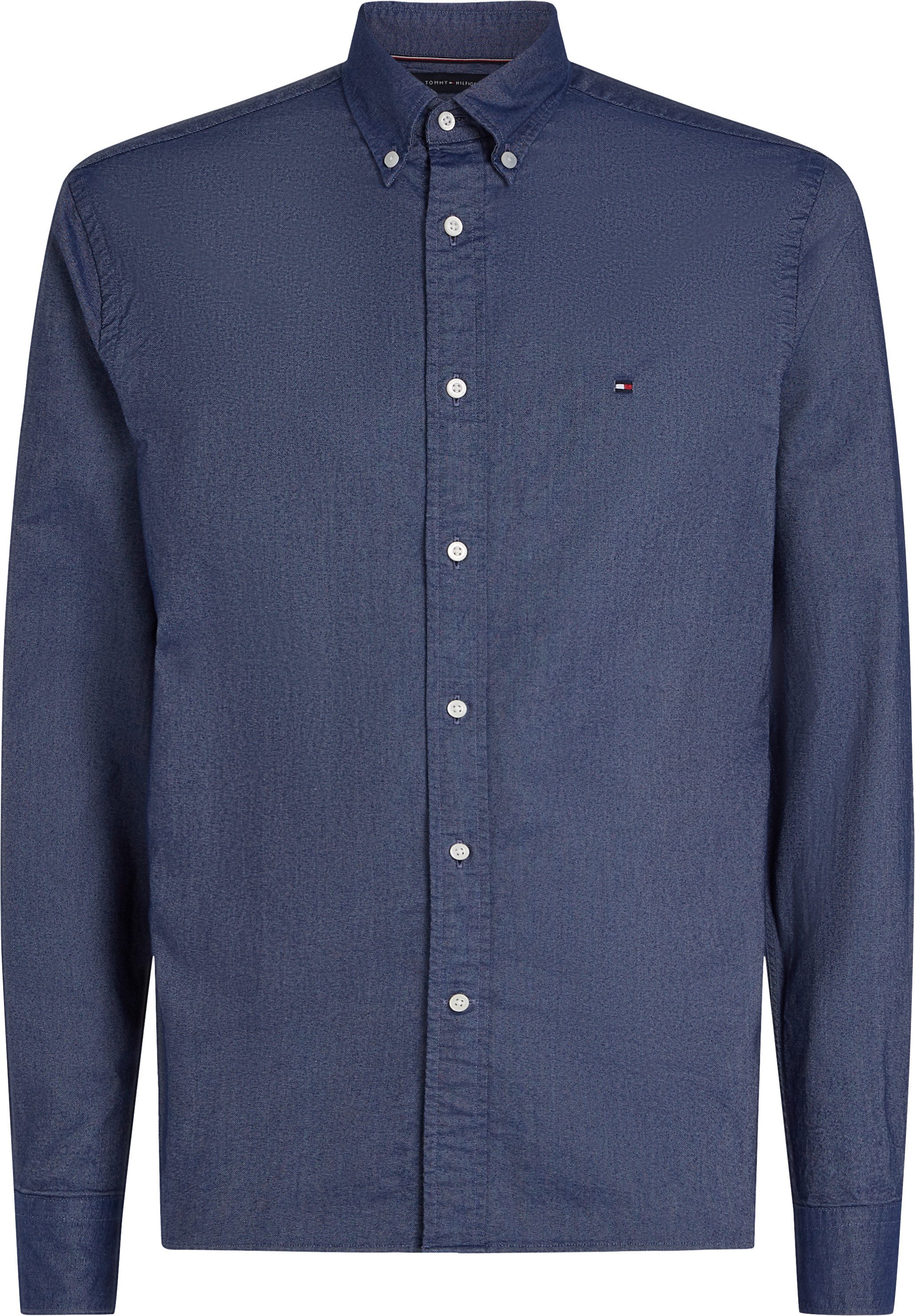 Tommy Hilfiger Overhemd met lange mouwen BT-SOLID HERITAGE OXFORD S-B in grote maten logoborduring