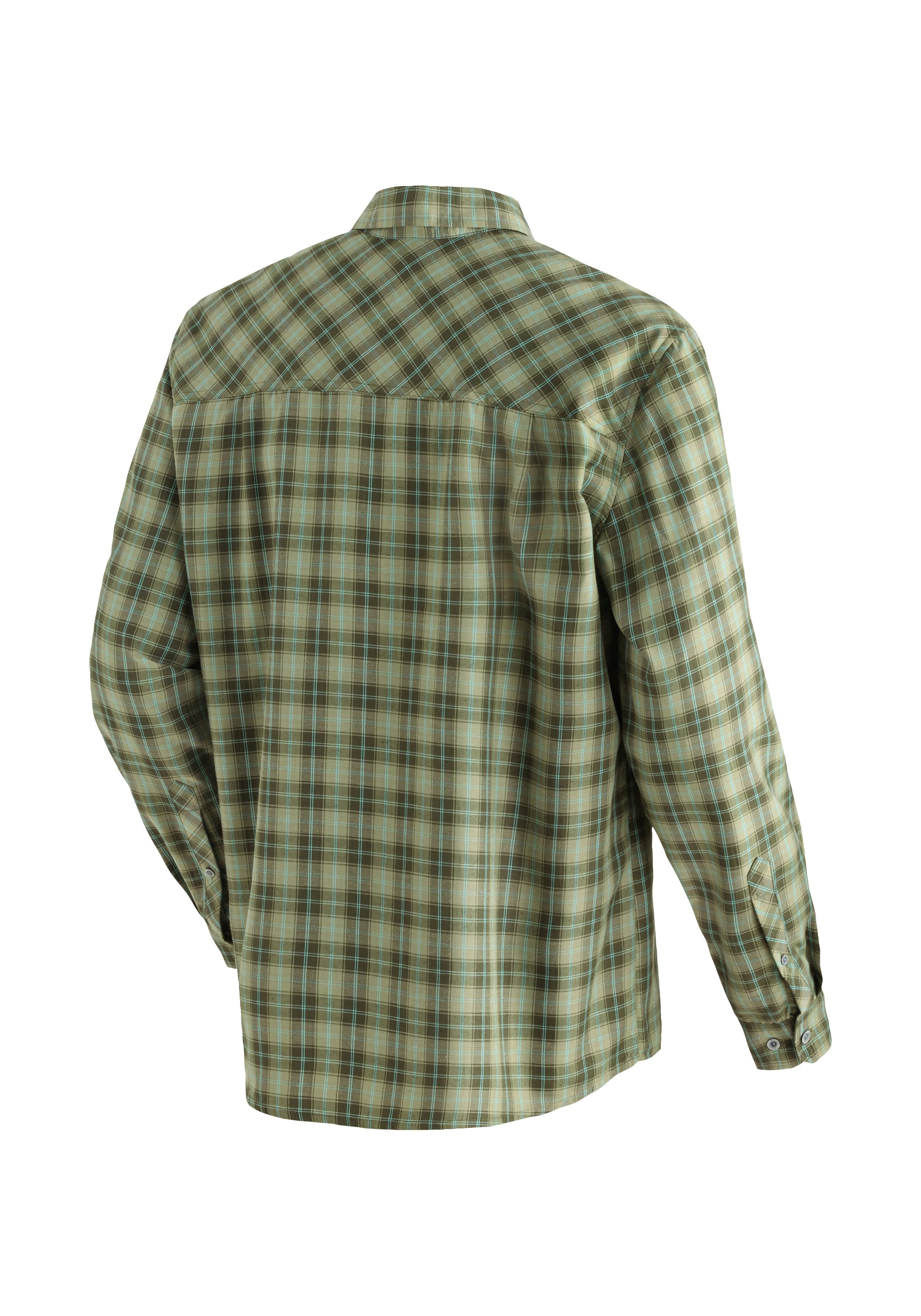 Maier Sports Functioneel shirt Claas Heren overhemd, langarm geruit overhemd voor outdoor en vrije tijd
