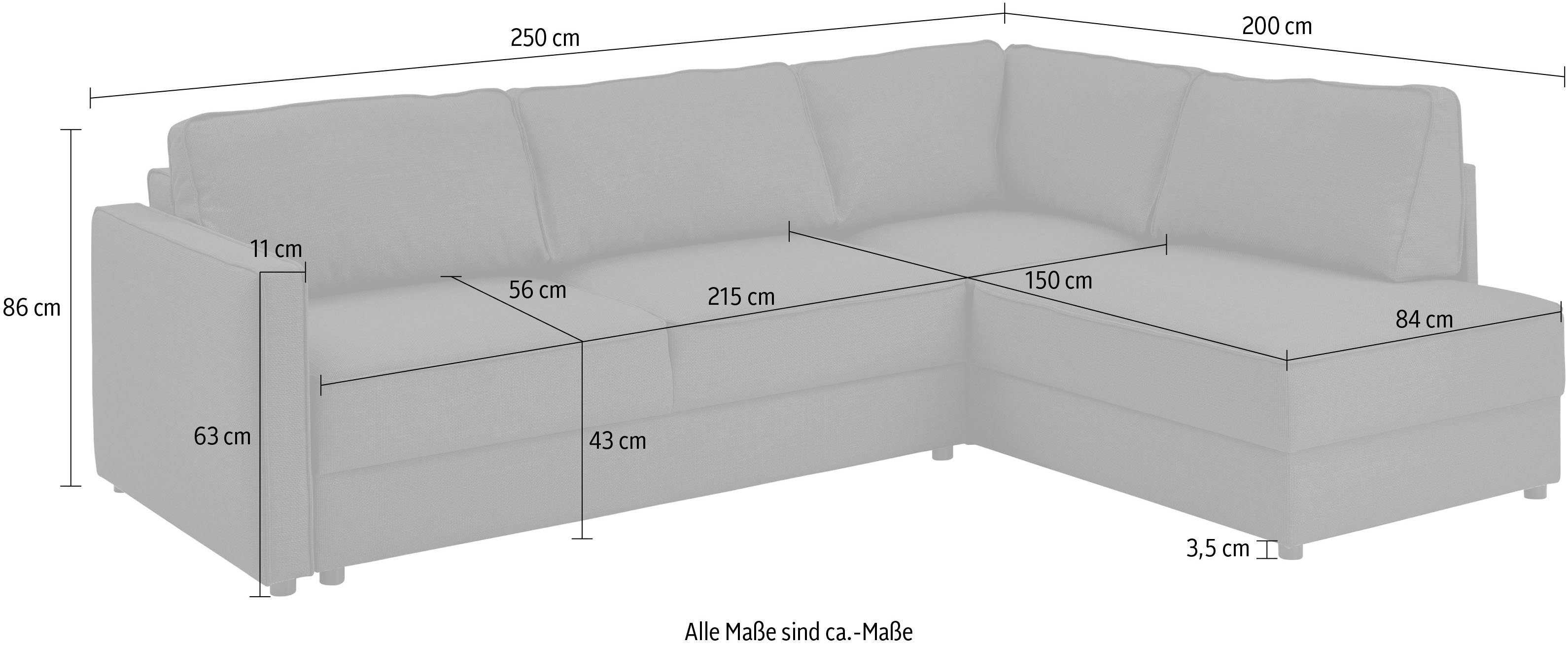 ATLANTIC home collection Slaapbank Chill Hoekbank met slaapfunctie en bedlade