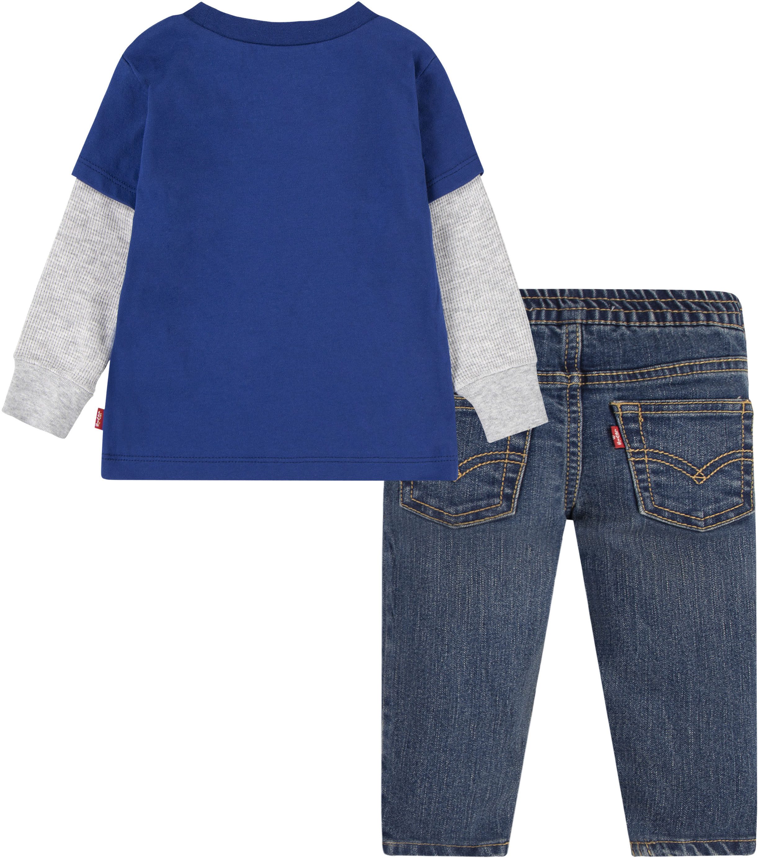 Levi's Kidswear Shirt met lange mouwen en broek SKATER DENIM (set, 2-delig)