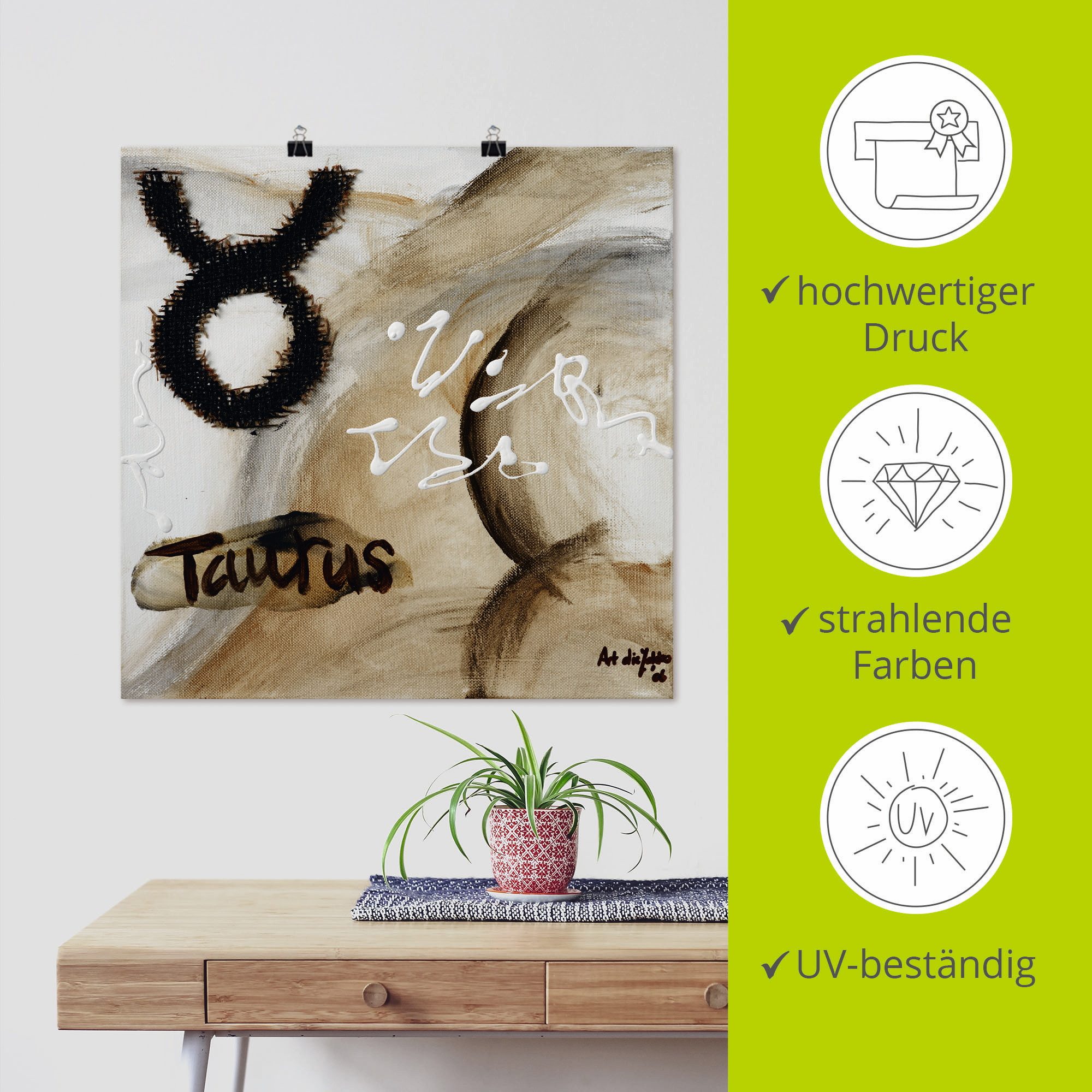 Artland Artprint Stier als artprint op linnen, poster in verschillende formaten maten