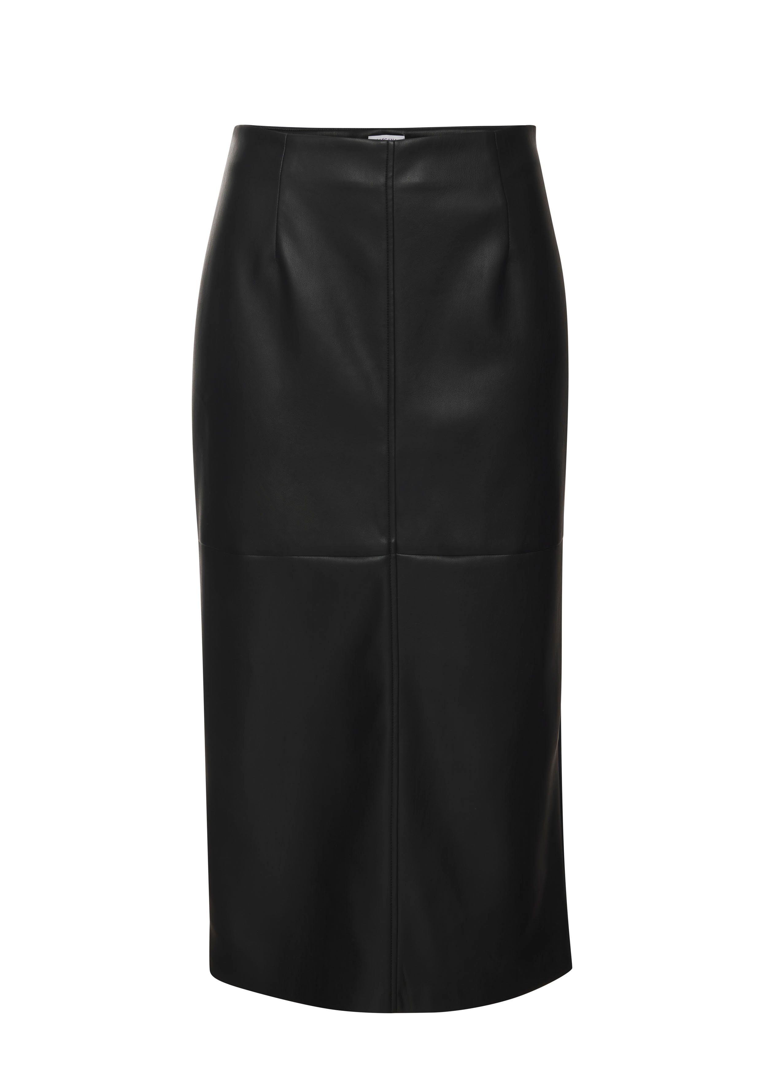 Lascana Imitatieleren rok in modieuze midilengte midirok zakelijke look