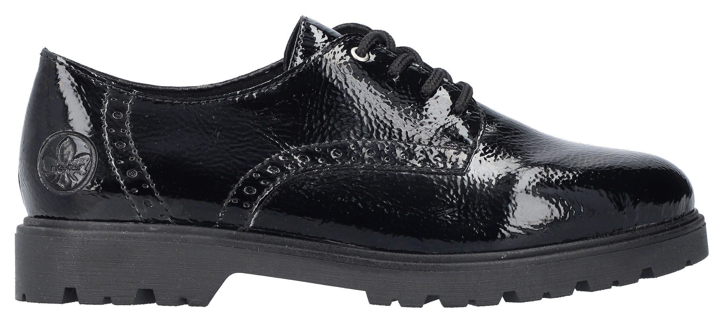Rieker Veterschoenen , vrijetijdsschoen, lage schoen, business veterschoen in glanzende look