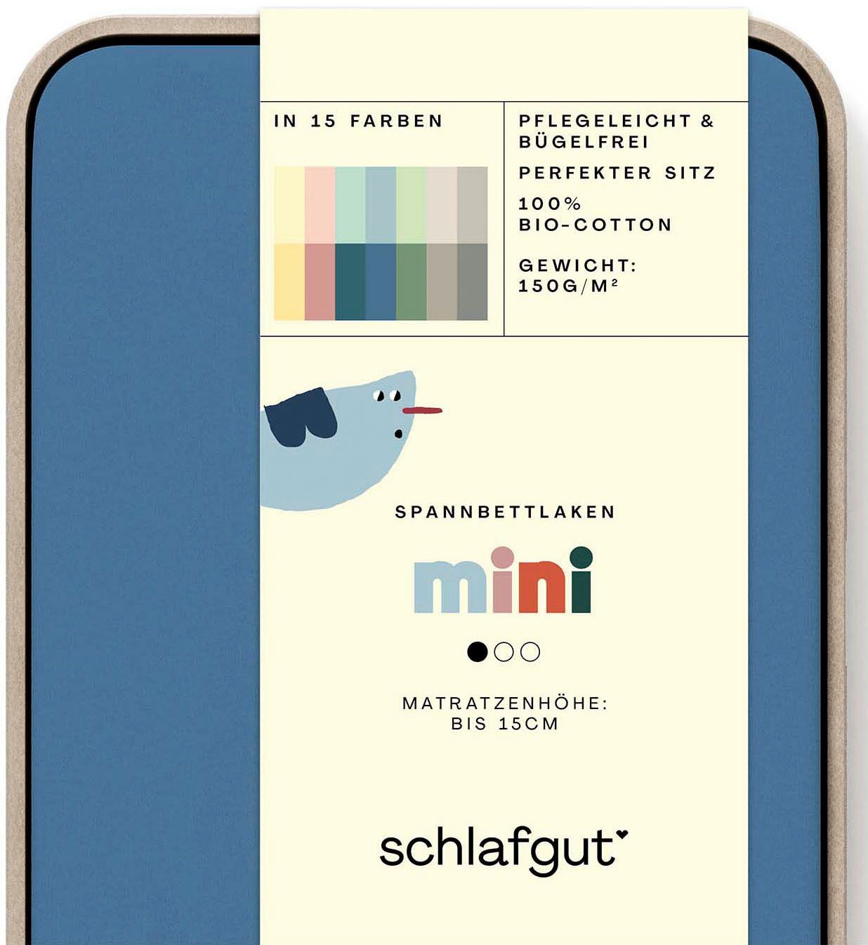 Schlafgut Hoeslaken Casual Mini Spannbettlaken voor kinderen, made in green by oeko-tex® (1 stuk)