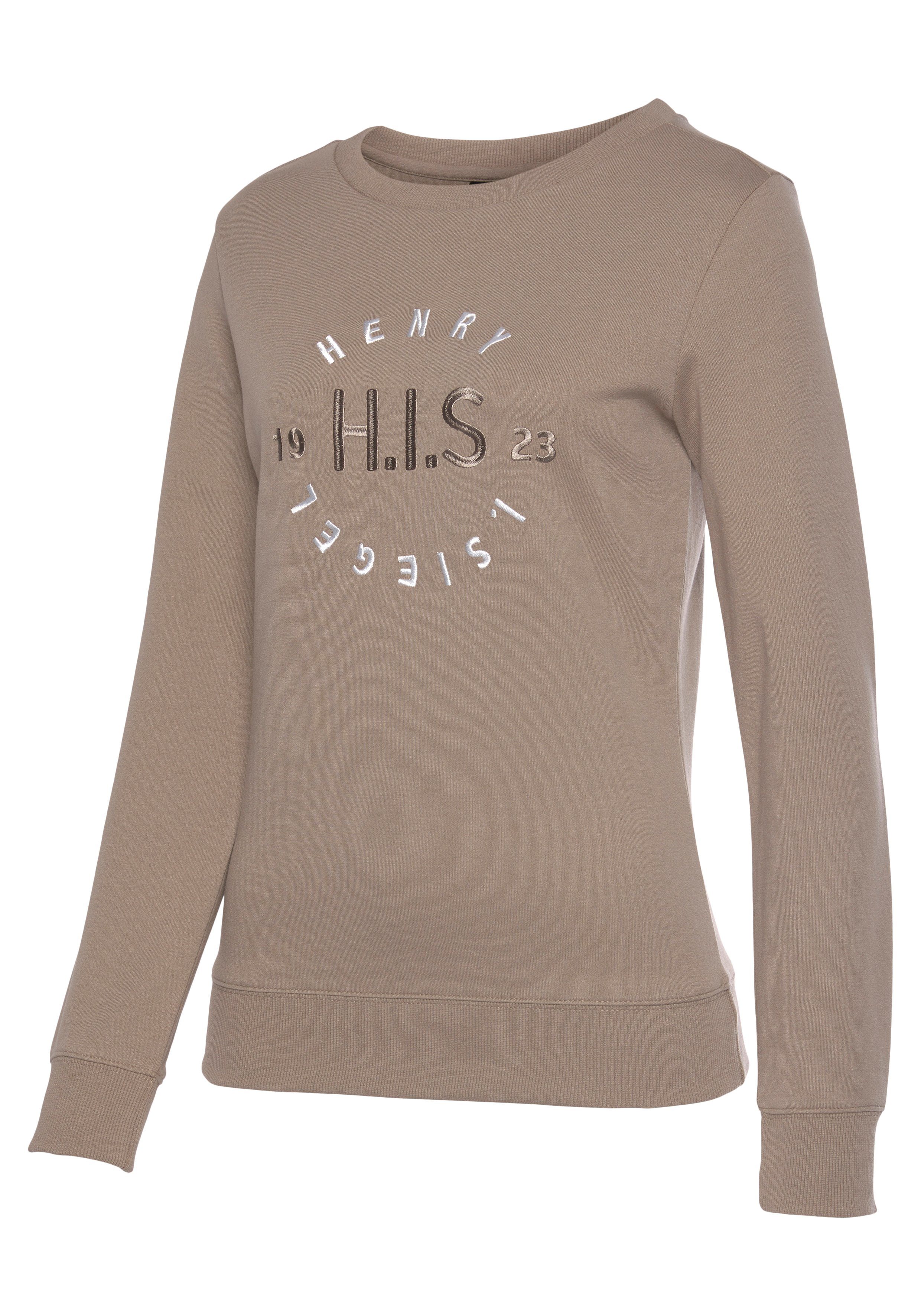 H.I.S Sweatshirt met grote logo-borduurwerk, loungepak