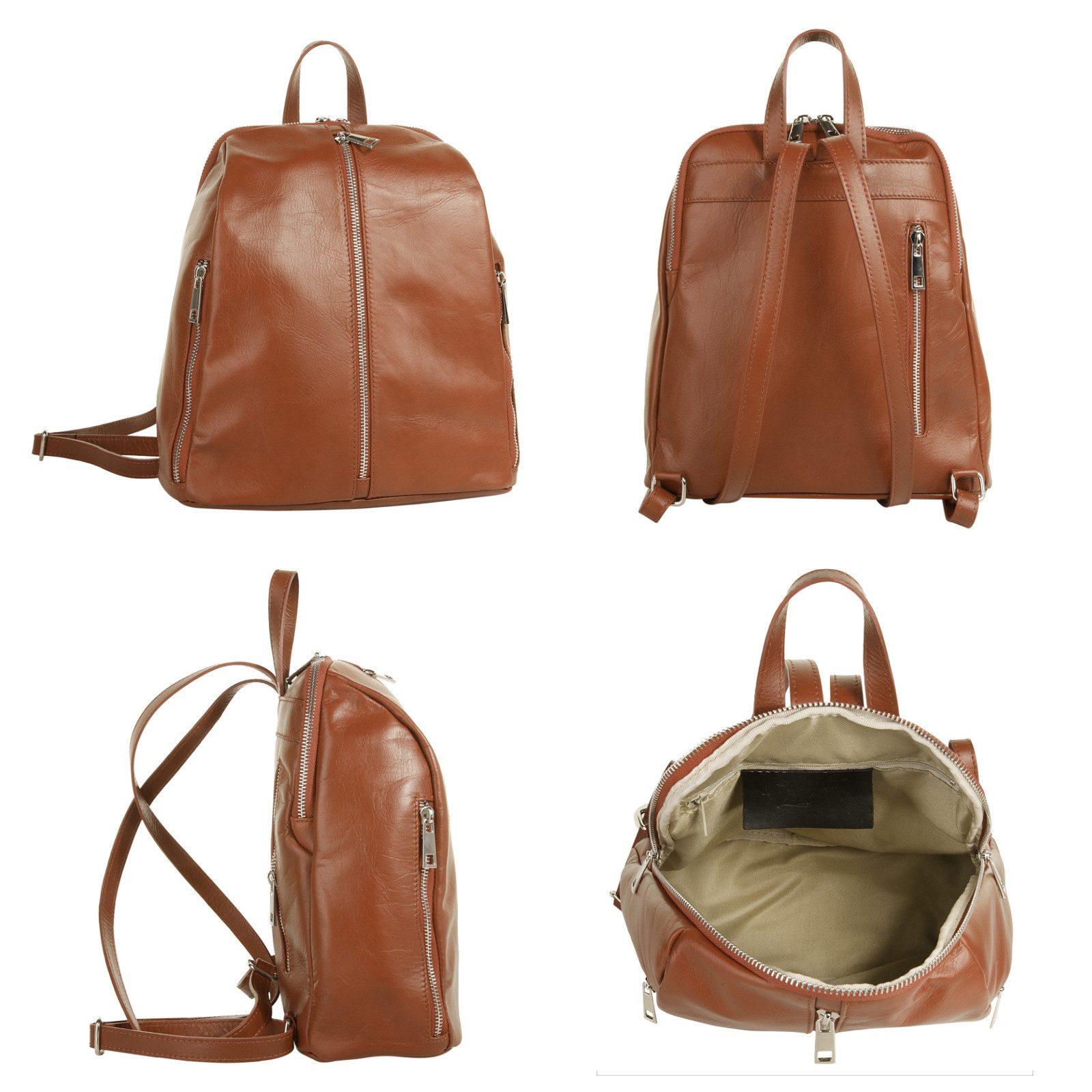Samantha Look Rugzak echt leer, made in italy