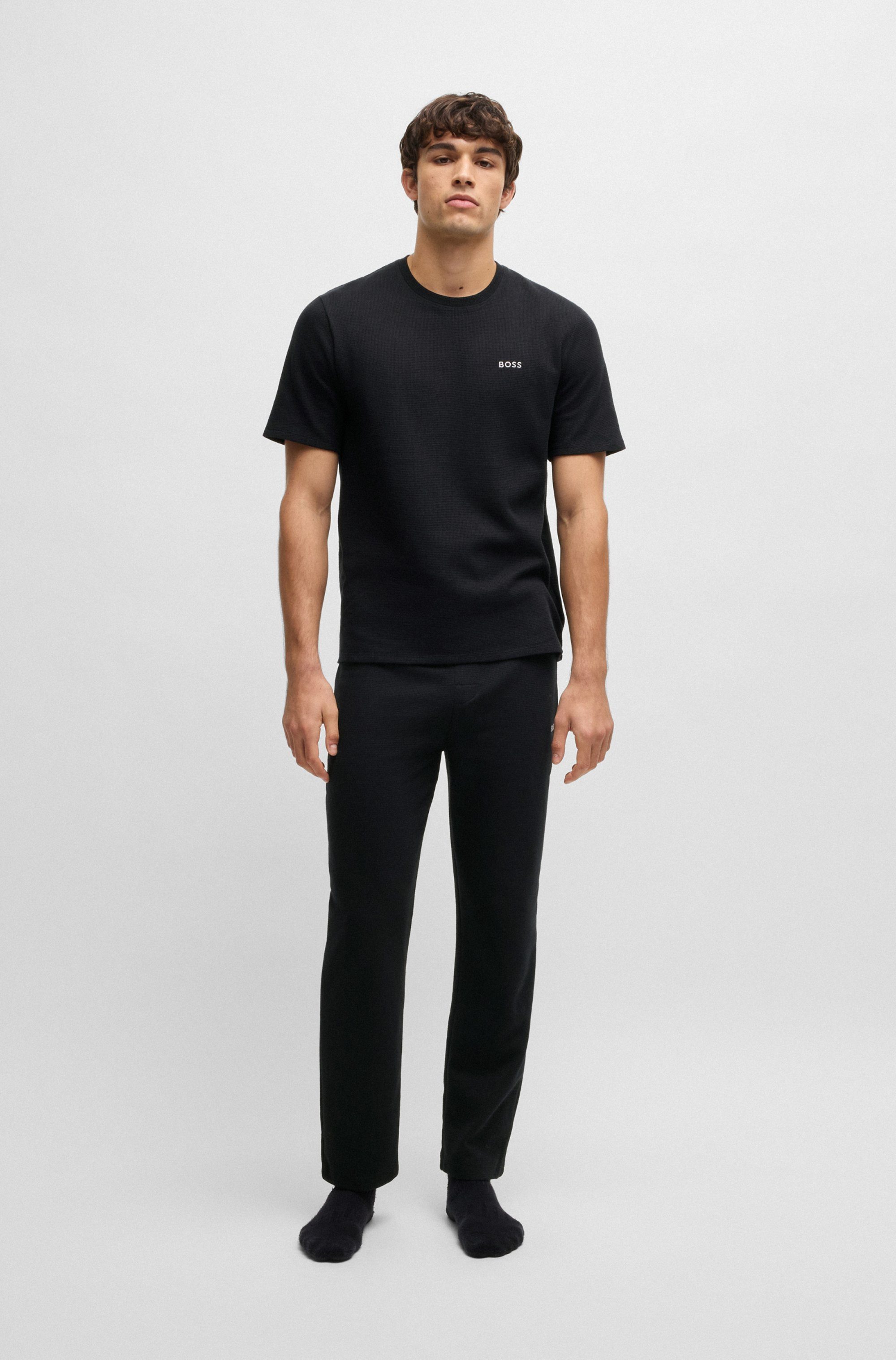 BOSS Pyjamabroek Waffle Pants