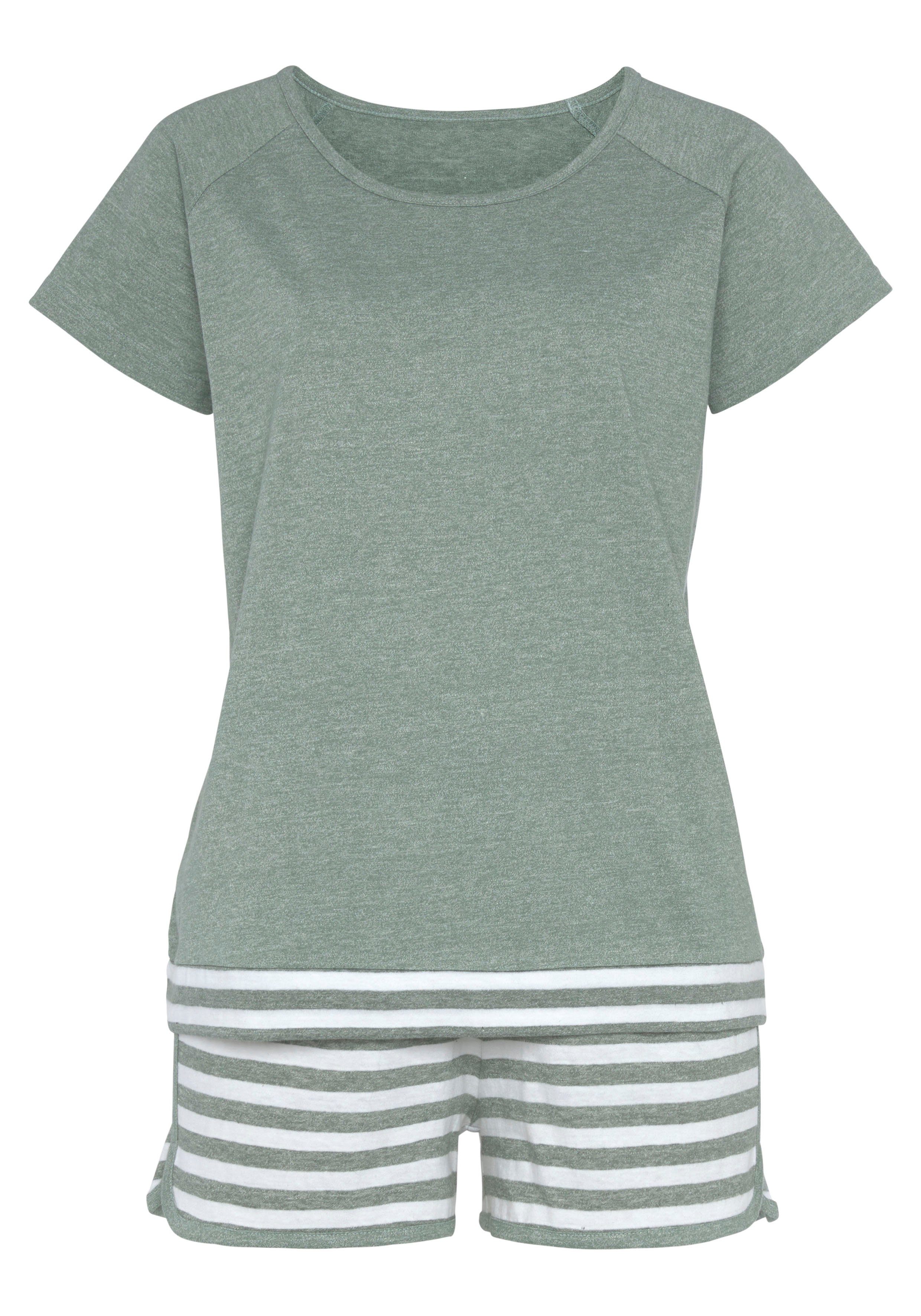 Vivance Dreams Shortama met strepen-details (2-delig)