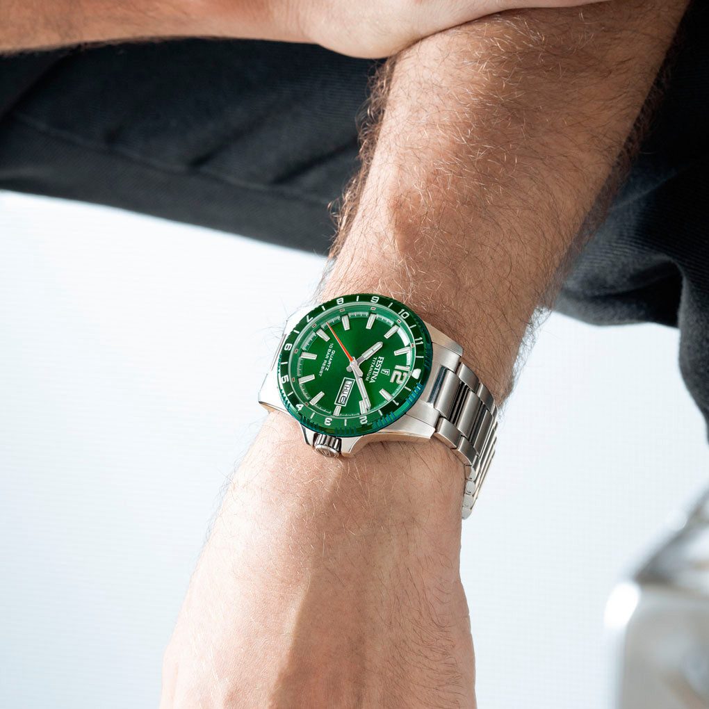 Festina Kwartshorloge Calendario Titanium Horloge, herenhorloge, analoog, dag, weekdag