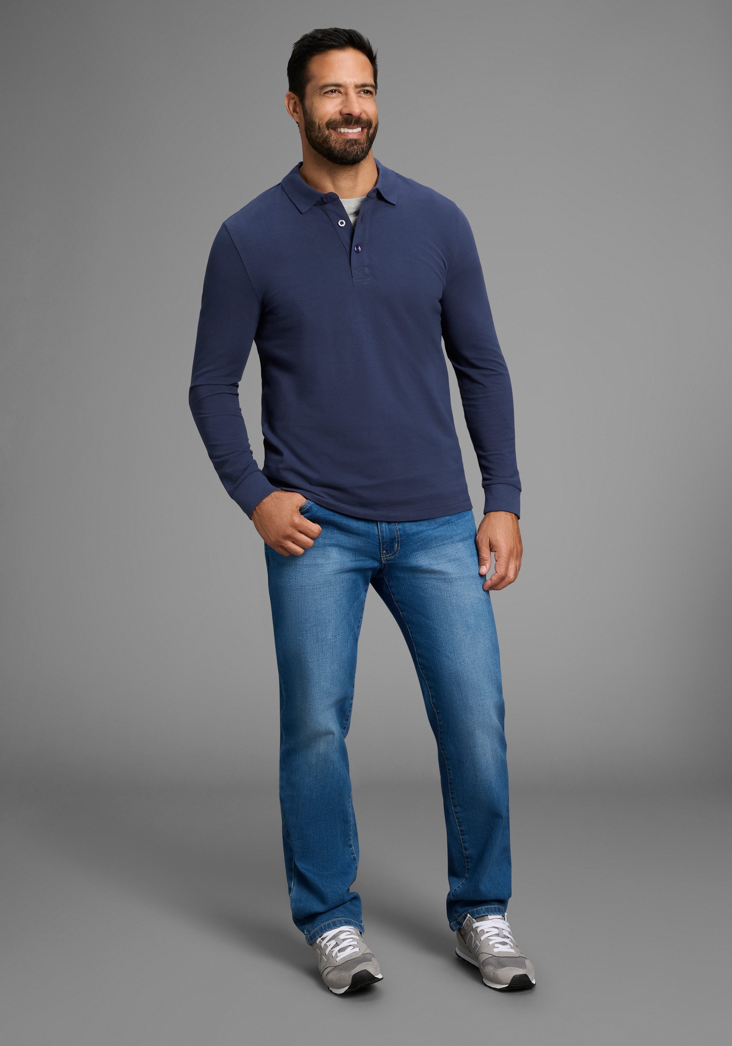 Man's World Poloshirt in piqué kwaliteit