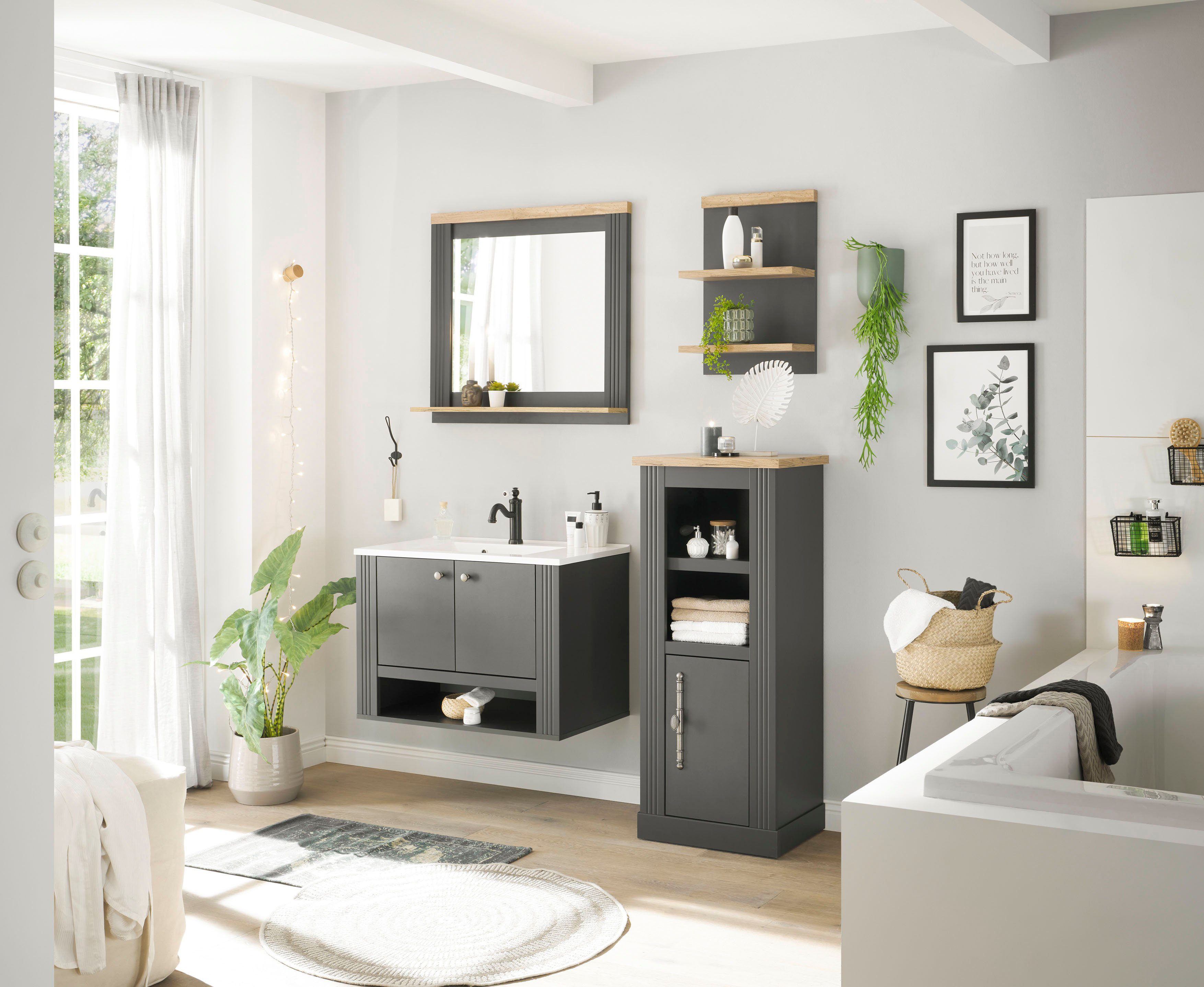 Home affaire Badkamerserie WESTMINSTER, badkamer in landhuisstijl, 4-delig badkamer (4-delig)