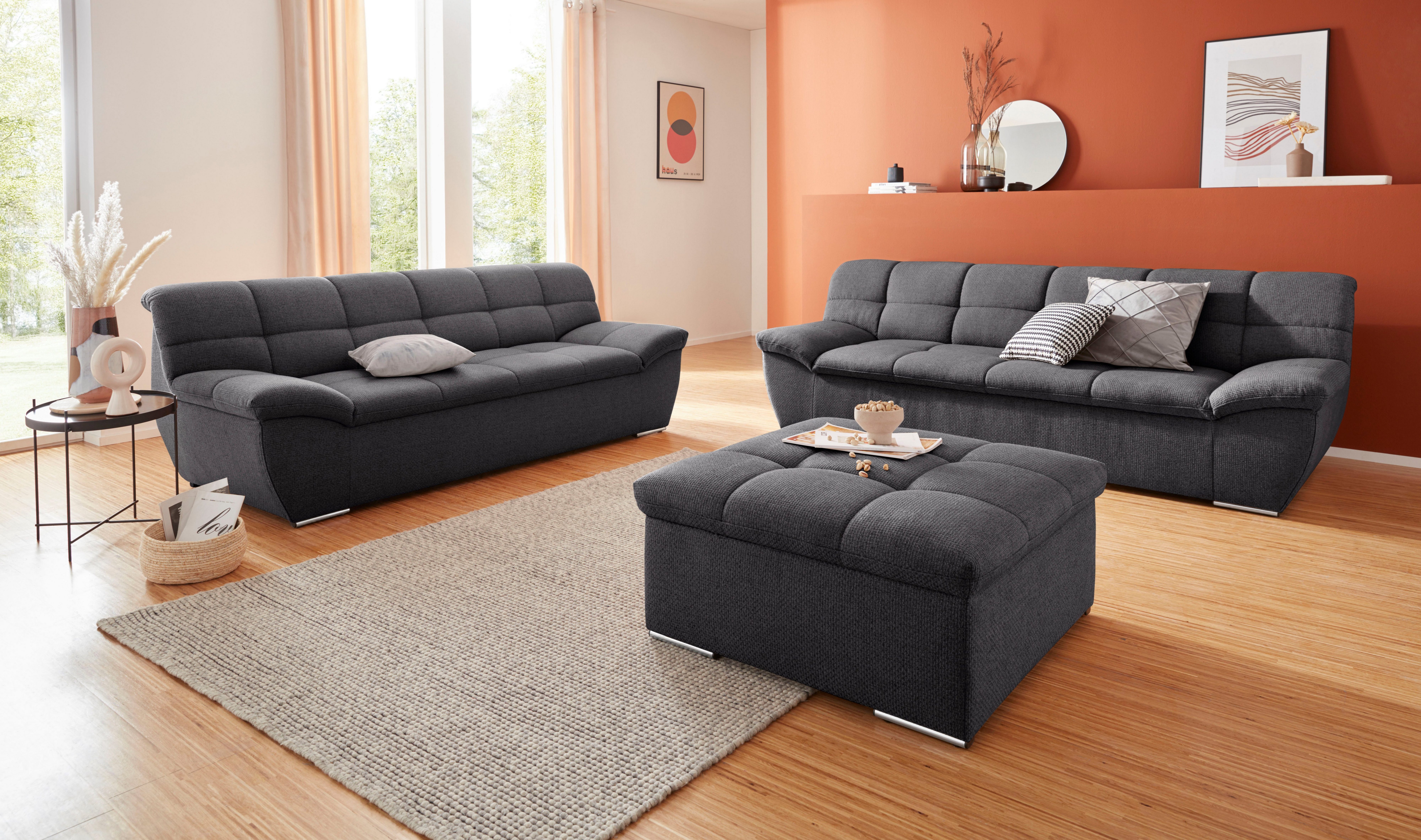 DOMO collection 3-zitsbank Lagoa, moderne zittingstikking, comfortabel en comfortabel