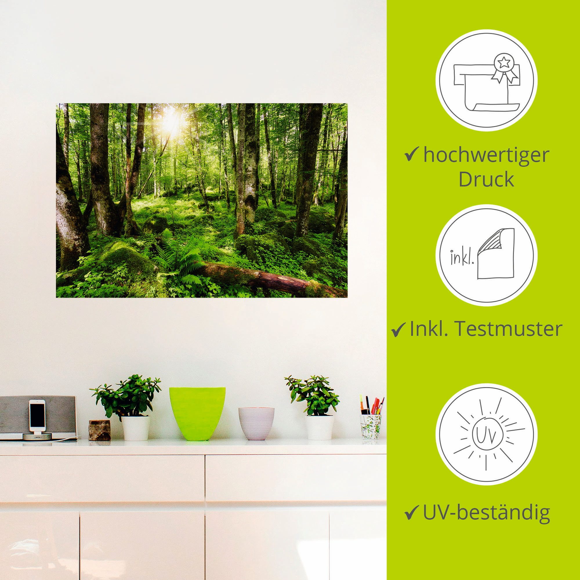 Artland Artprint Bos als artprint op linnen, poster, muursticker in verschillende maten