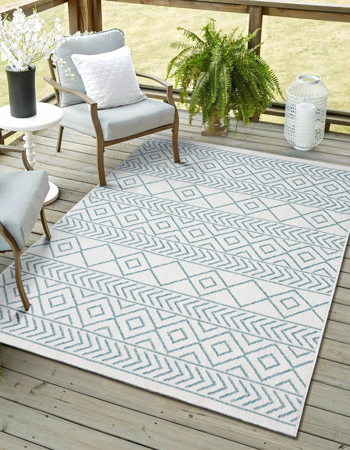 Myflair Möbel & Accessoires Vloerkleed Liva voorraadopruiming Omkeerbaar tapijt, ruitenmotief, geschikt voor buiten, balkon, terras moderne