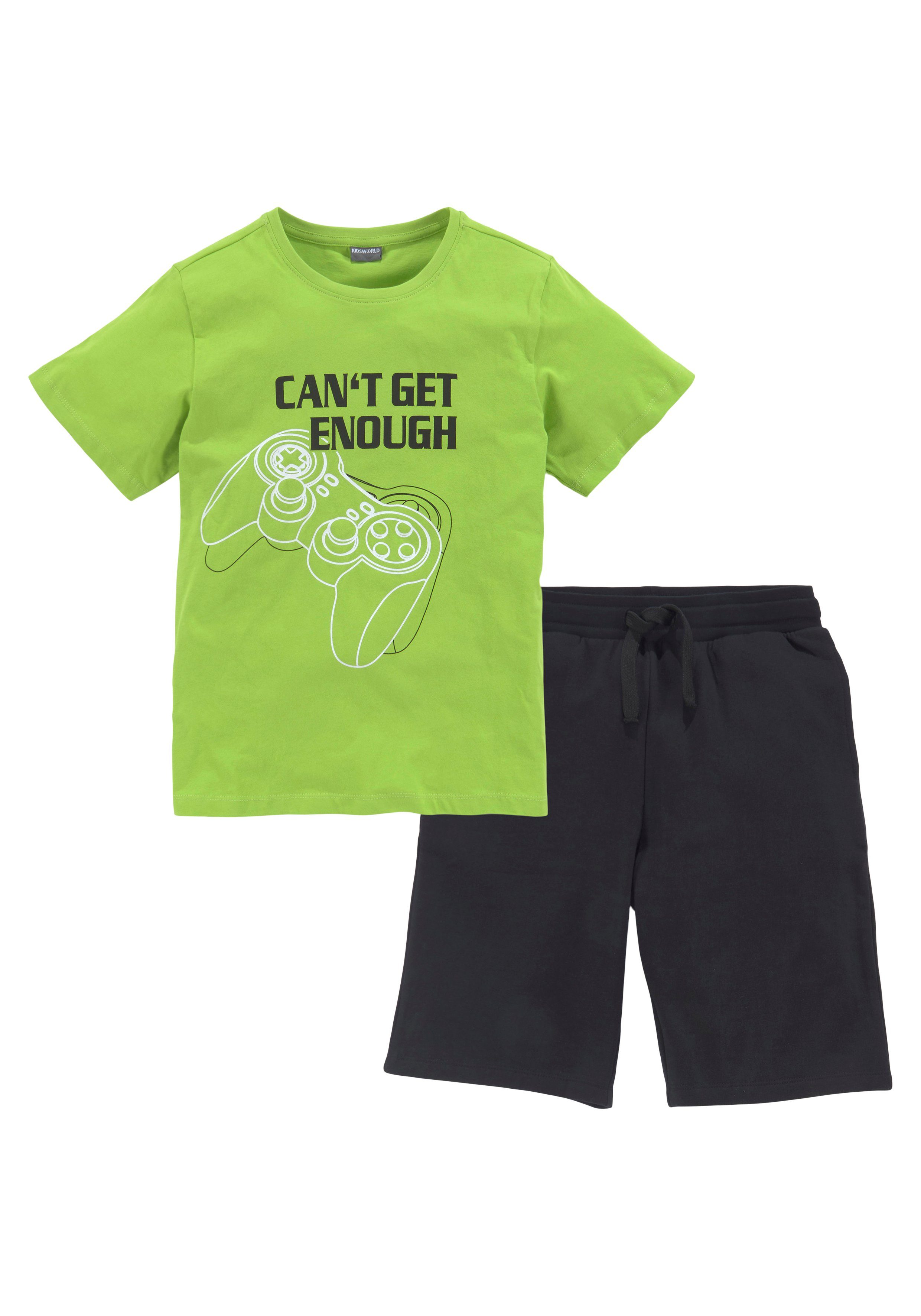 KIDSWORLD T-shirt short CAN´T GET ENOUGH - quote met can´t get enough - quote (set, 2-delig, 2)