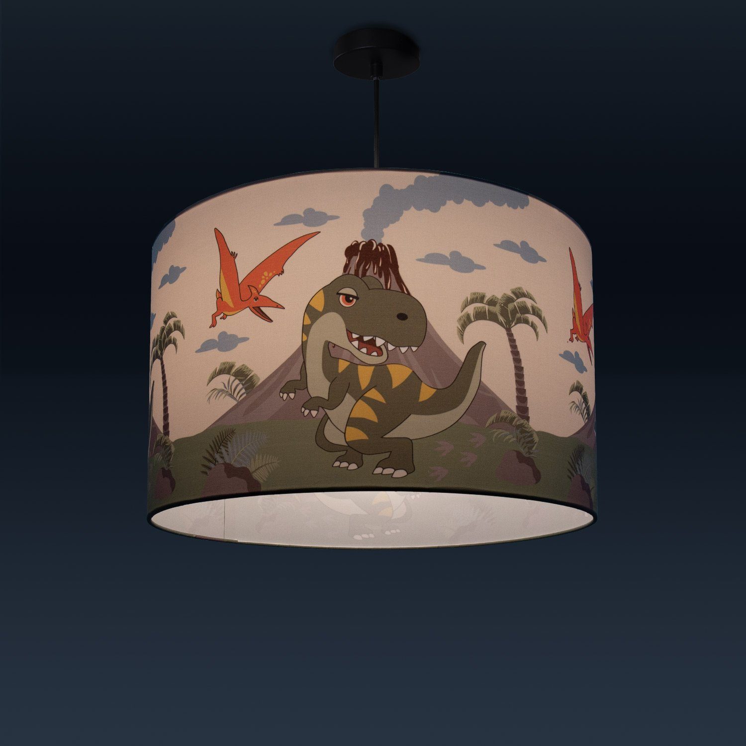Paco Home Hanglamp Diamond 636 Kinderlamp plafondlamp LED kinderkamer lamp dinosaurier, E27