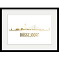 queence wanddecoratie duesseldorf skyline gold (1 stuk) goud