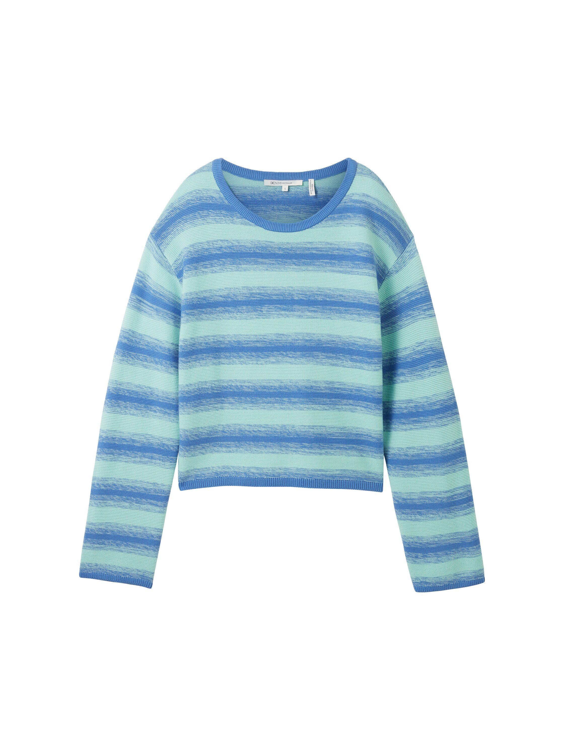 Tom Tailor Denim Gebreide trui in streep-look en met kleurverloop