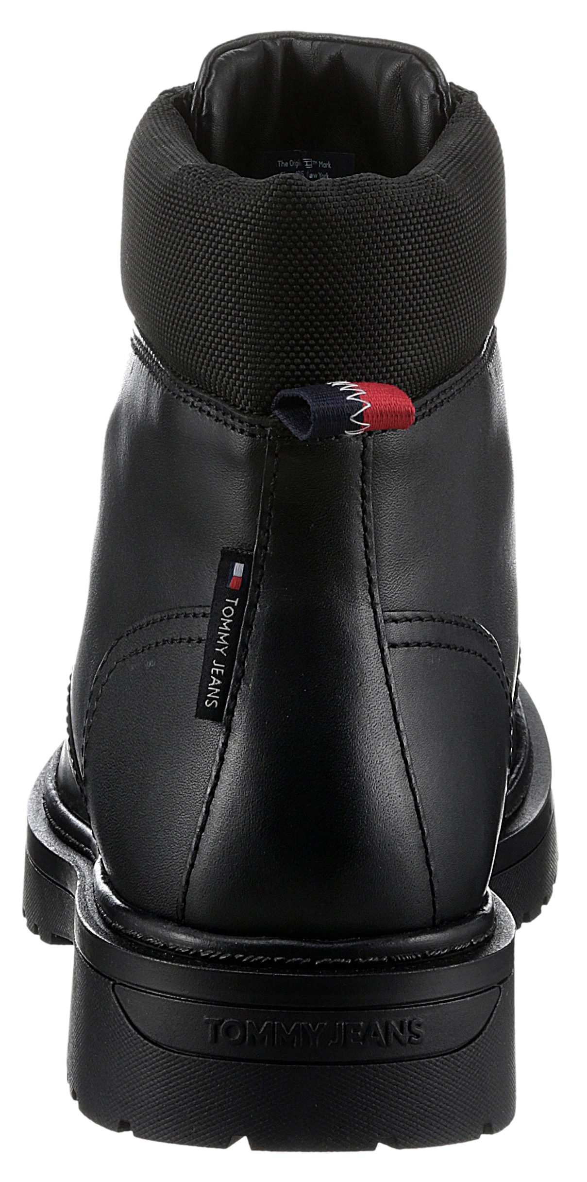 TOMMY JEANS Veterschoenen TJM LACE UP BOOT hakken, veterschoenen met gewatteerde schaprand