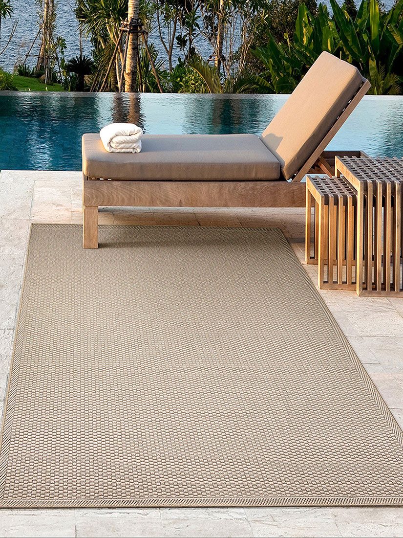 OTTO The carpet Vloerkleed Toulouse moderne robuuste binnen- en buitenkleed moderne vloerkleden maat 160 cm x 220 cm x 1 mm beige