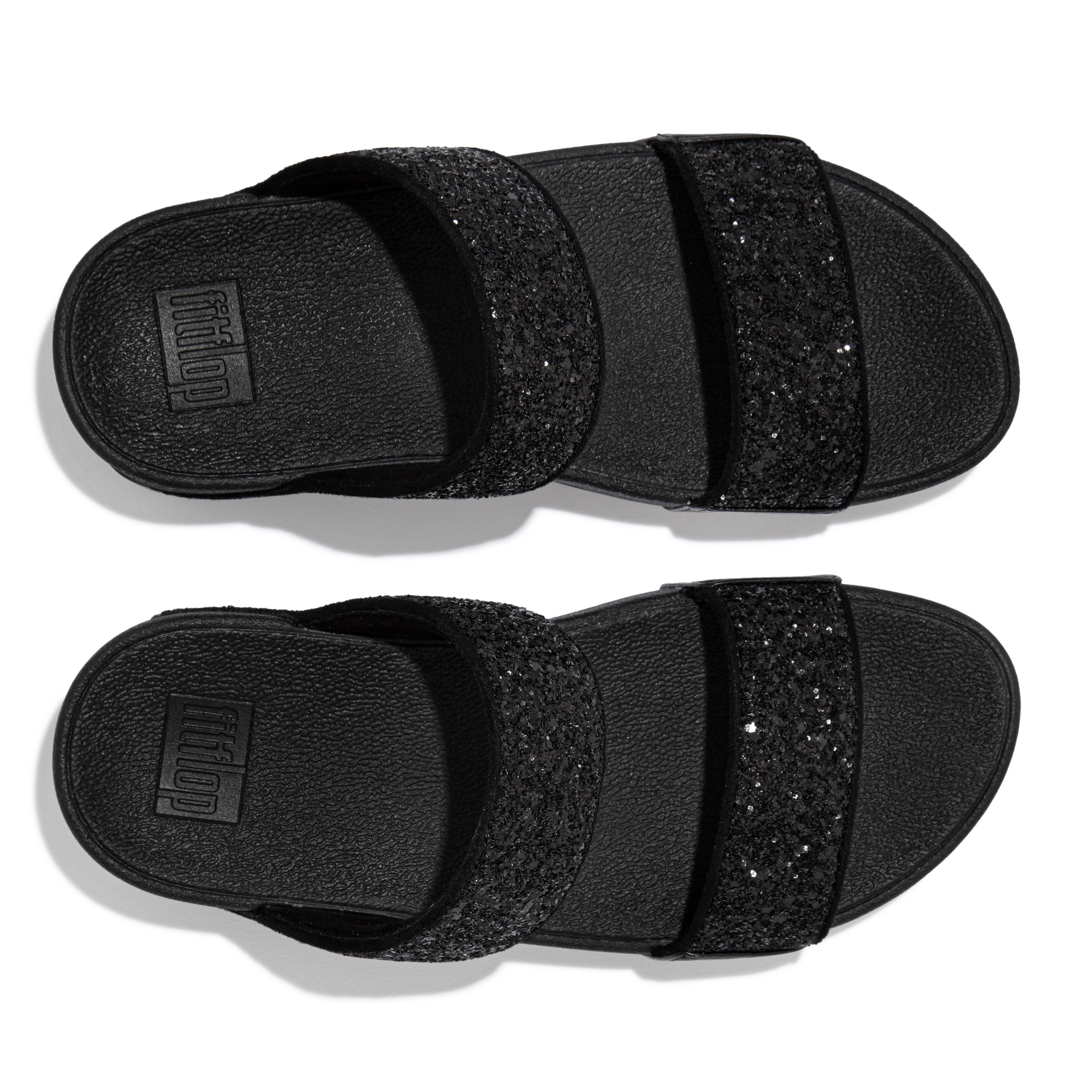 Fitflop Sleehakmuiltjes LULU GLITTER SLIDES , pool slides, strand schoen met glitter