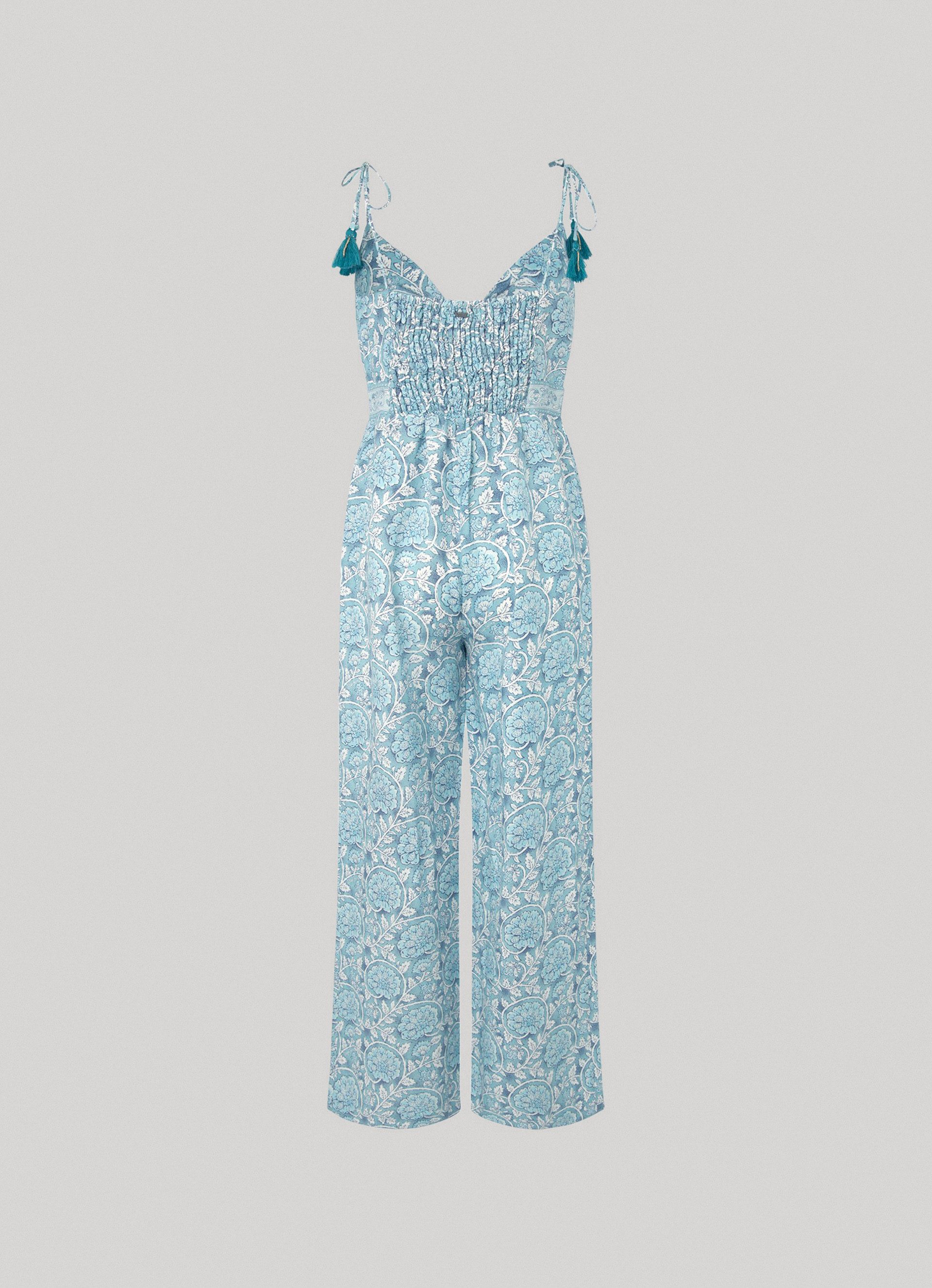 Pepe Jeans Jumpsuit MATILDE met bloemend alloverprint in zomerse kwaliteit met linnen